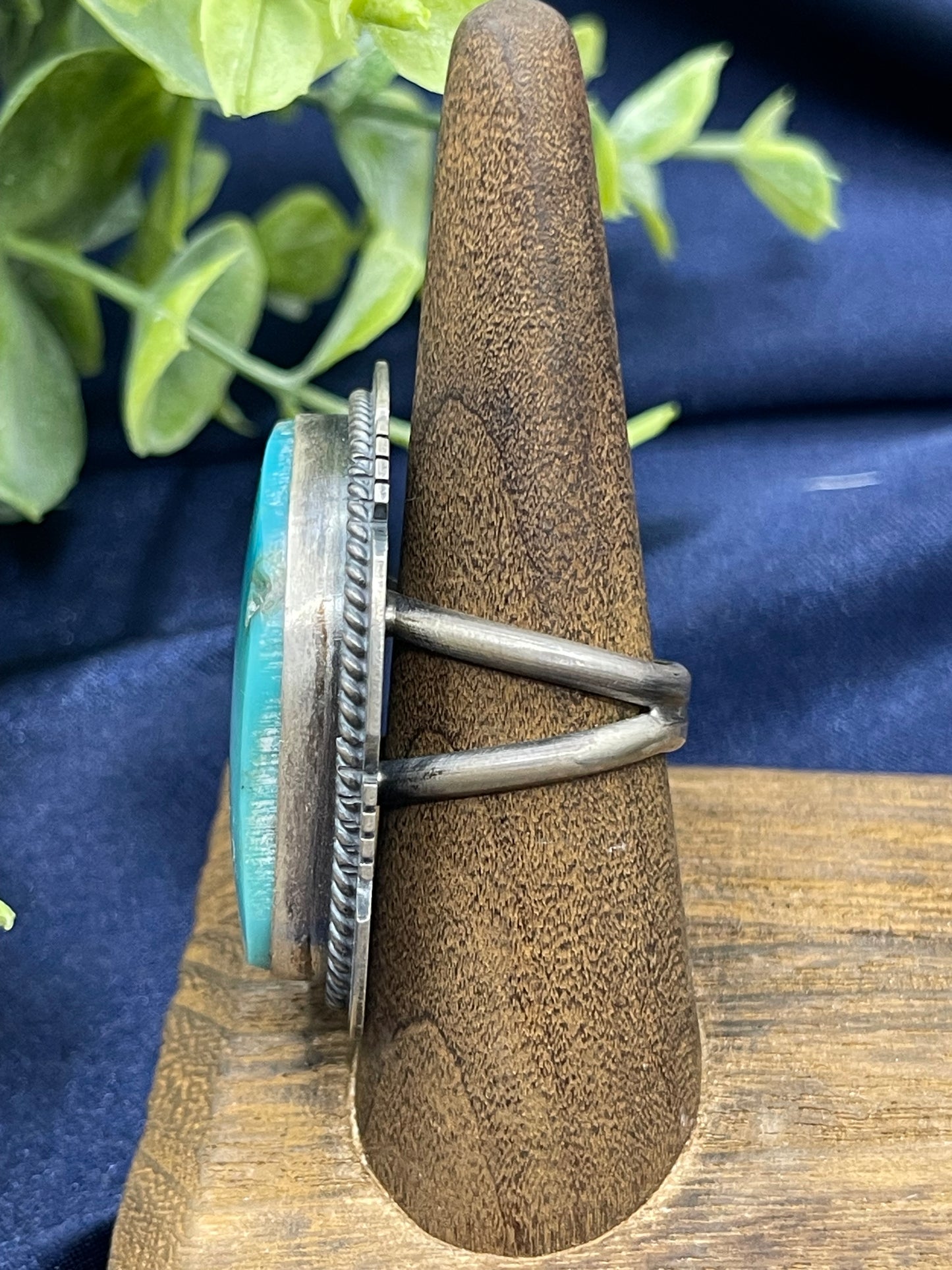 7.0 Turquoise Ring by John Nelson, Navajo