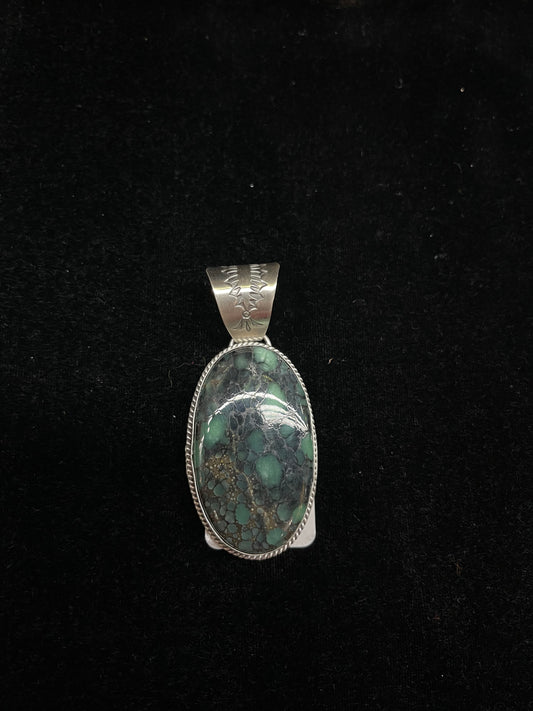 11.9mm Bale Emerald Rose Turquoise Pendant by J. Piaso, Jr. Navajo