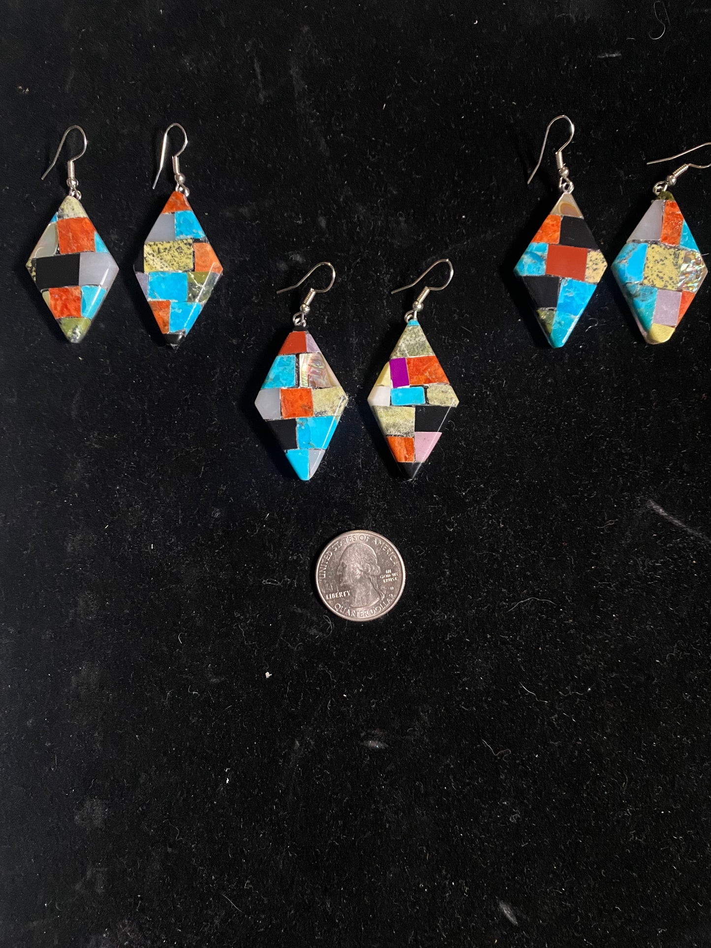 Paper Thin Lapidary Diamond Dangle Earrings by Charles Bird