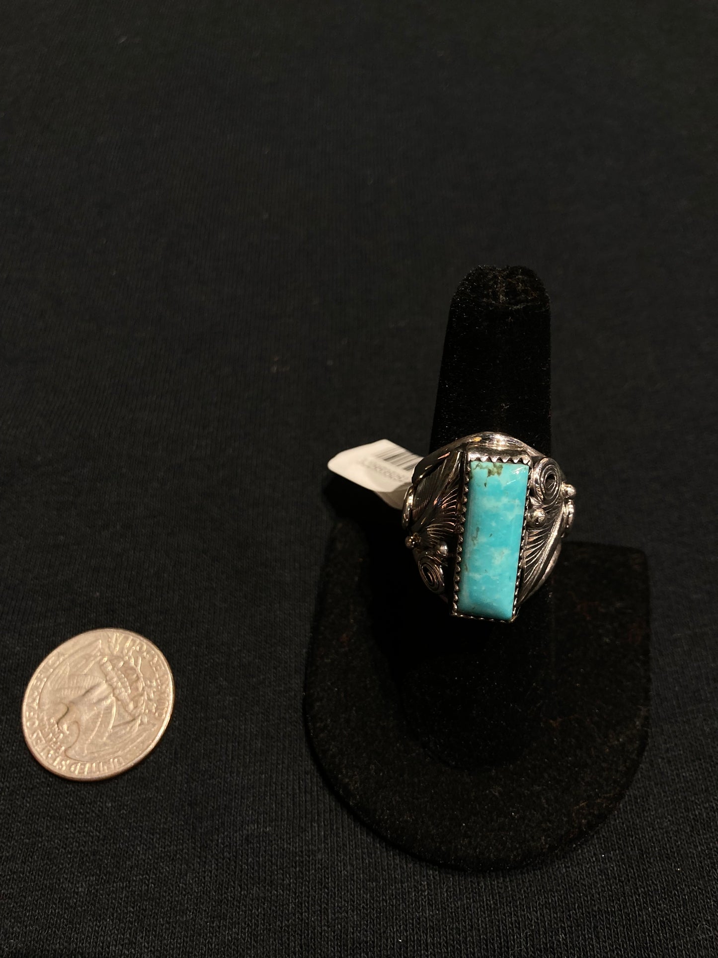 7.0 Turquoise Bar Ring by Darrell Morgan, Navajo