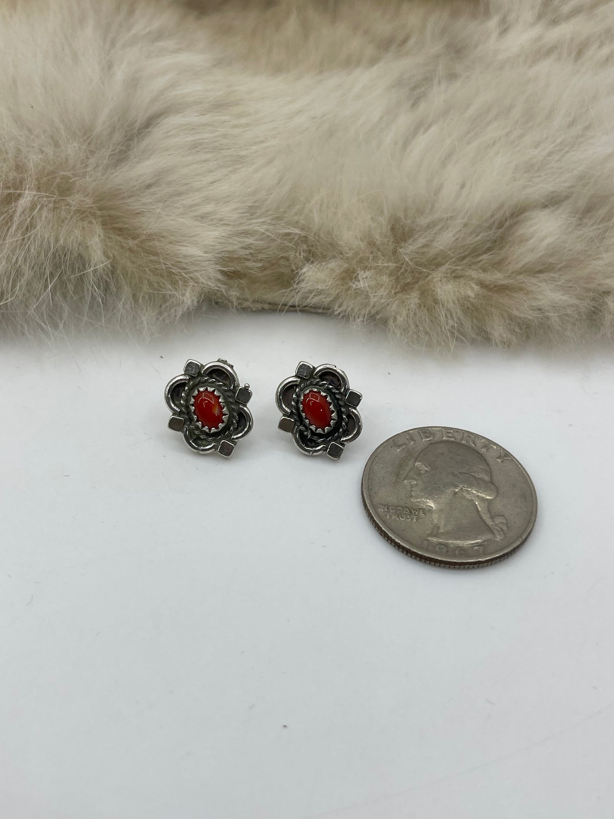 Red Coral Post by Theresa Smith, Navajo