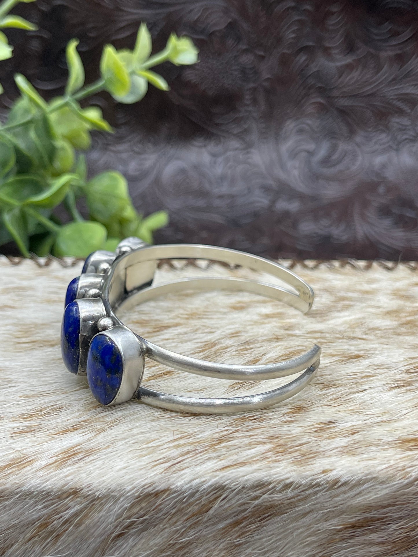 5.5" - 7" 5 Stone Lapis Cuff