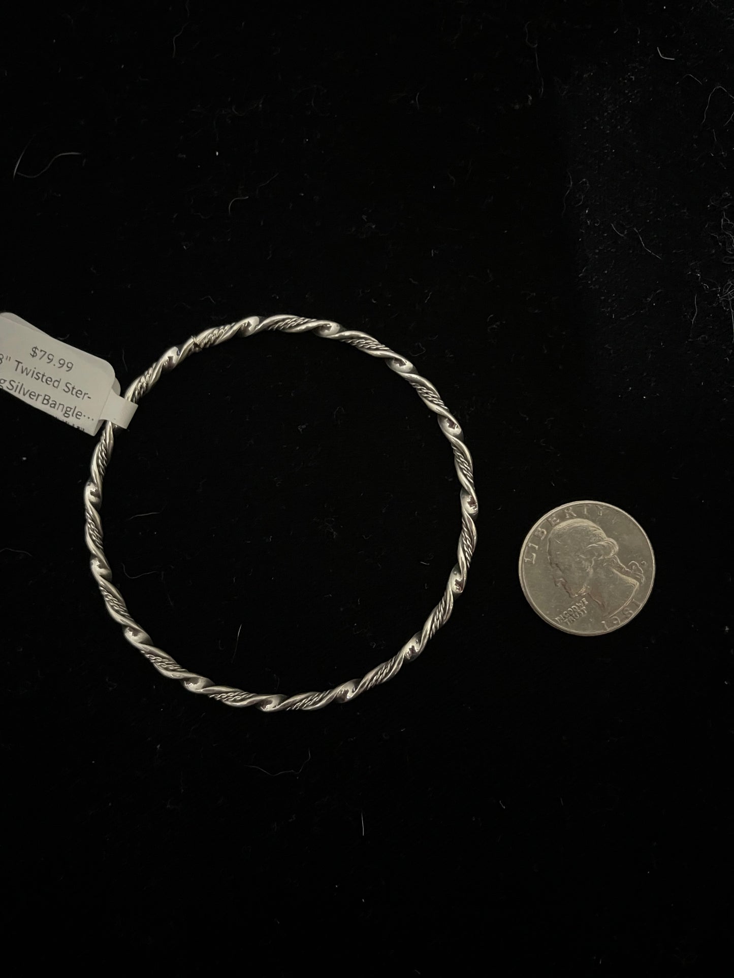 8" Twisted Sterling Silver Bangle by Elaine Tahe, Navajo