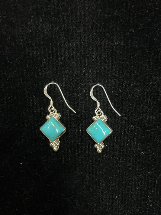 Turquoise Dangle Earrings by Sharon McCarthy, Navajo