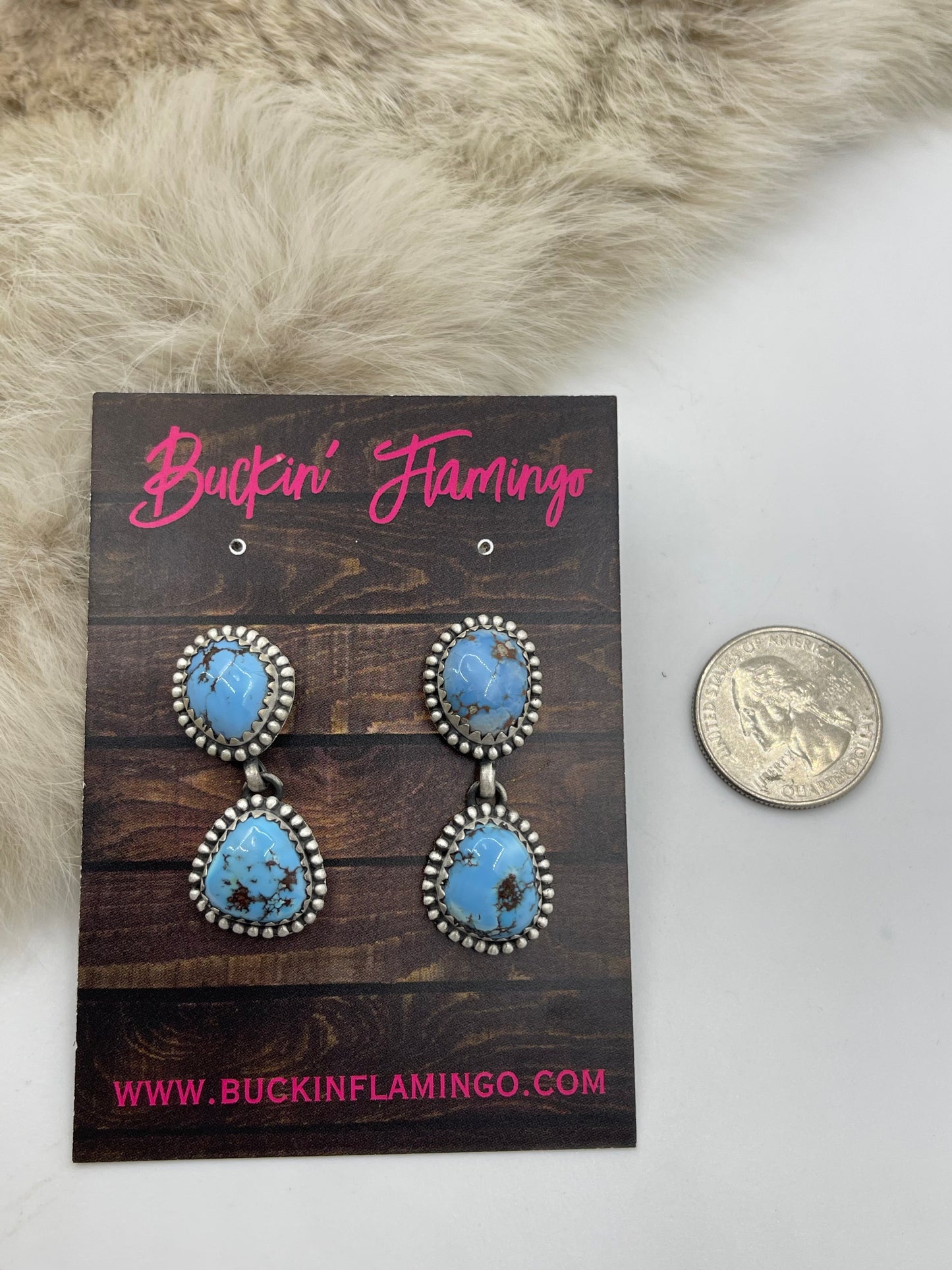 Double Golden Hills Turquoise Post Earrings