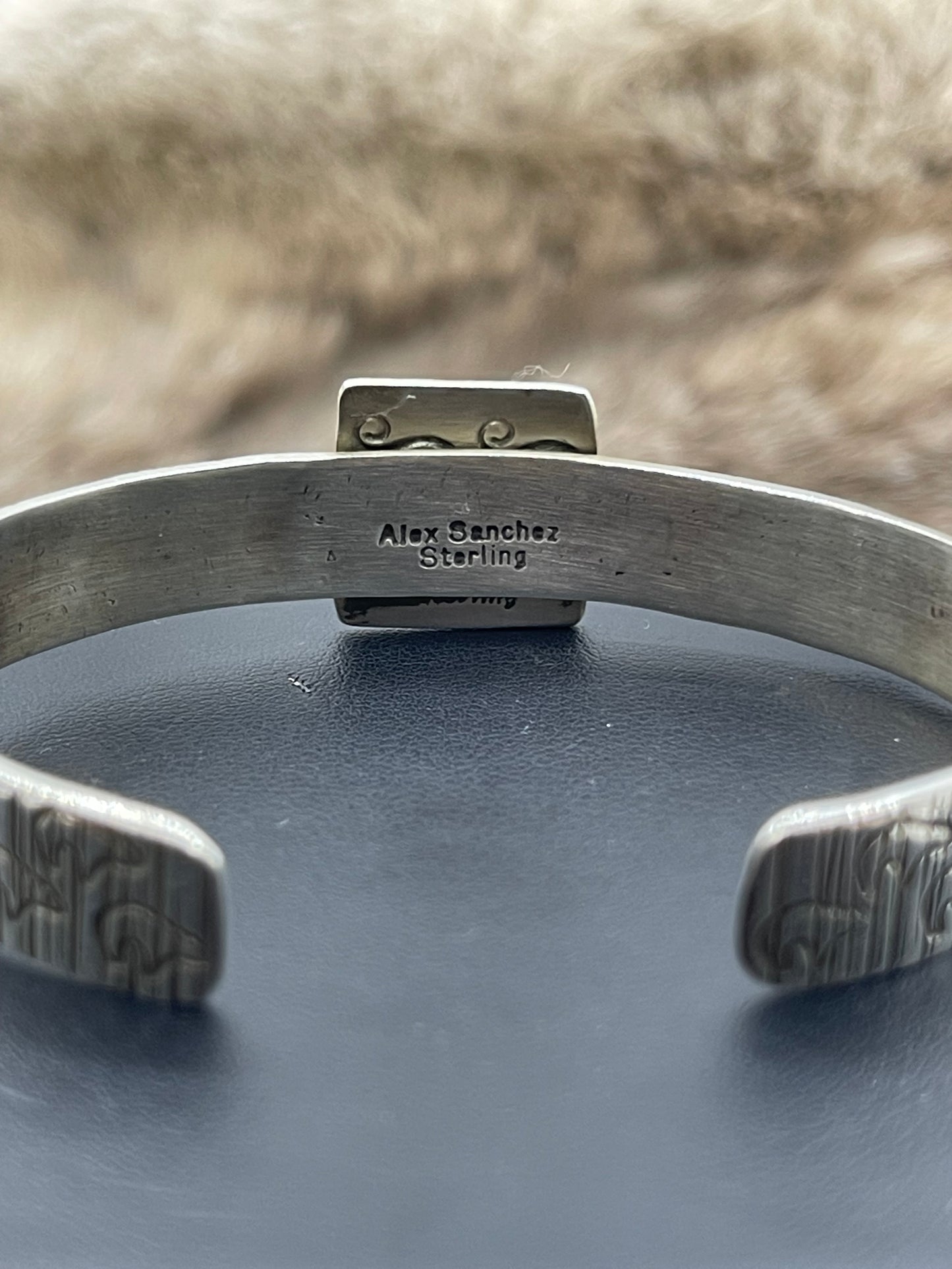 5.75”-7" Turtle Mini Petroglyph Cuff by Alex Sanchez, Navajo