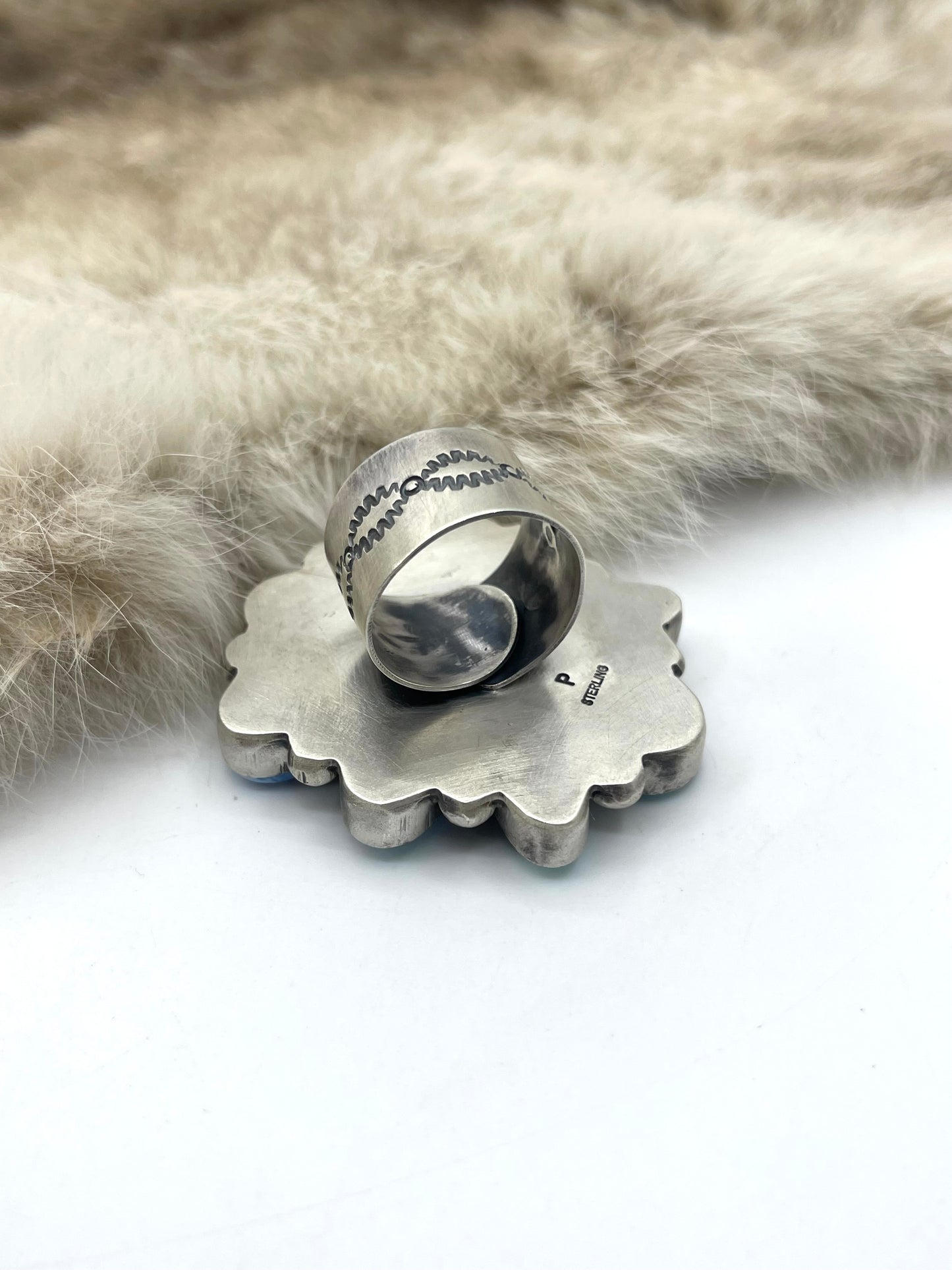 Adjustable (6.0-11.0) Golden Hills Cluster Ring by Thompson Piaso, Navajo