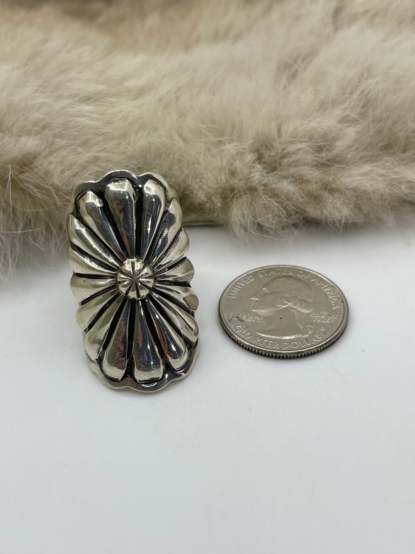 8.0 Concho Ring by Darrell Cadman, Navajo