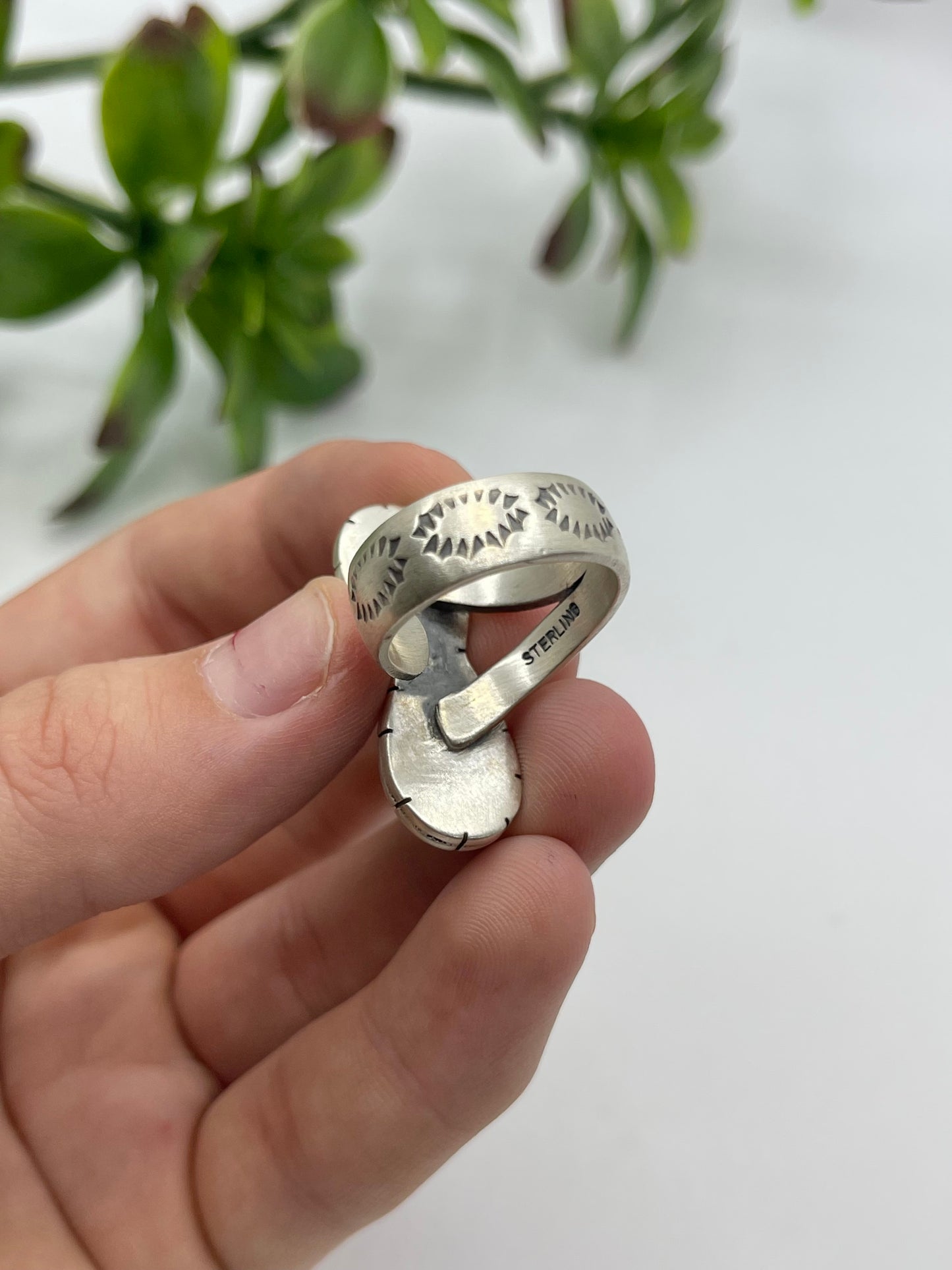 Adjustable 5.0-8.0 2 Stone Golden Hills Turquoise Ring