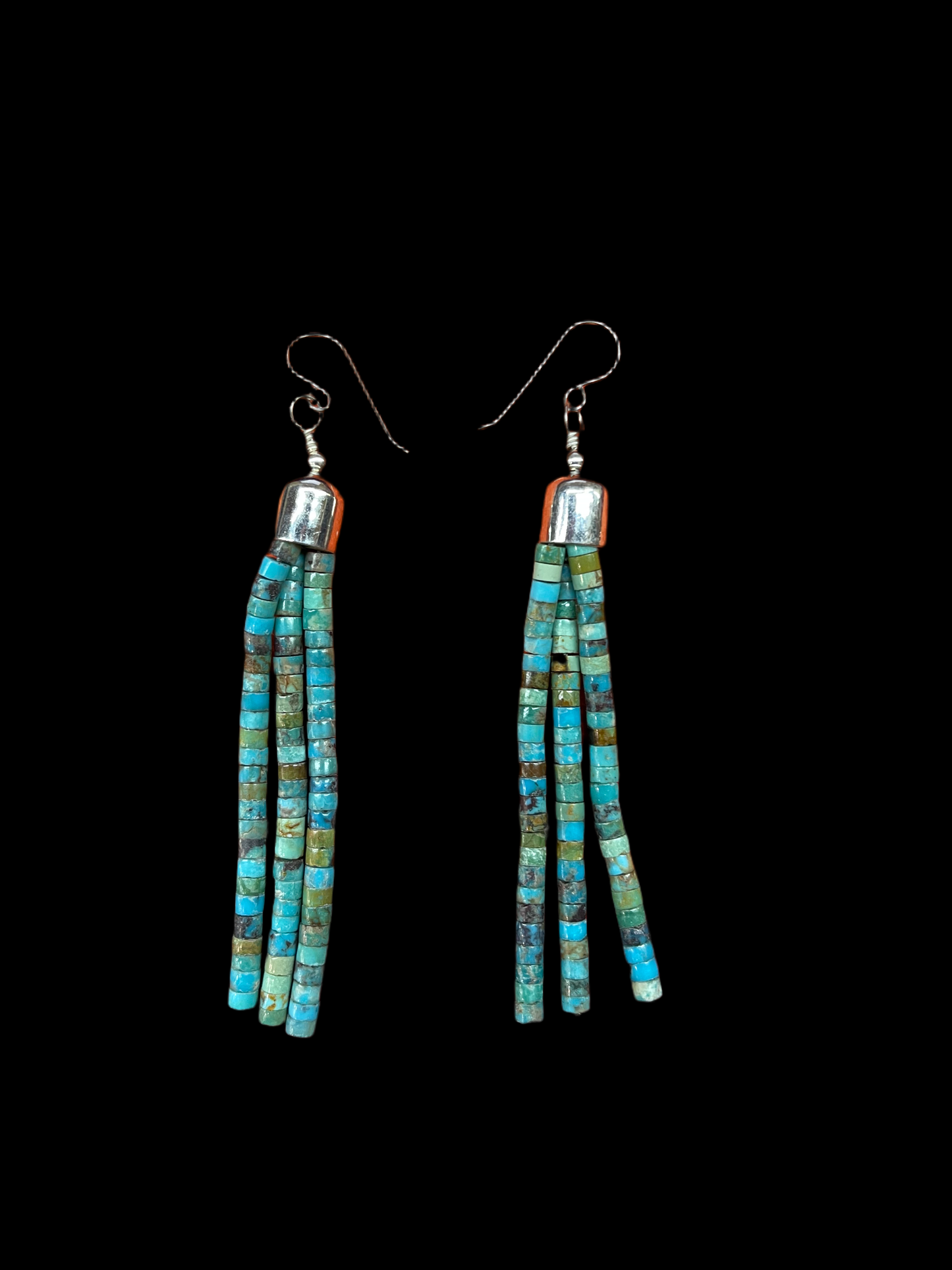 Turquoise Heishi Bead Tassle Dangles