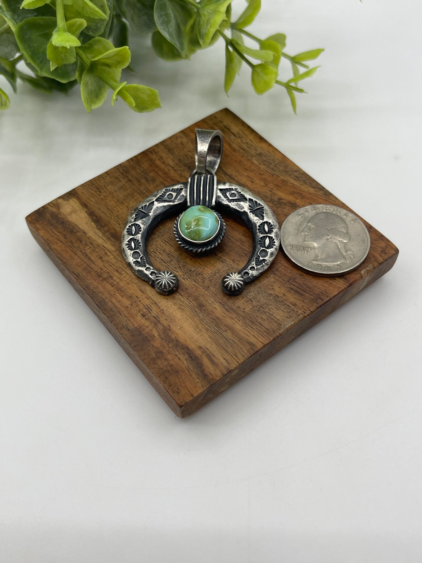 Sonoran Gold Turquoise Naja Pendant with 11.2mm Bale by Kevin Billah, Navajo
