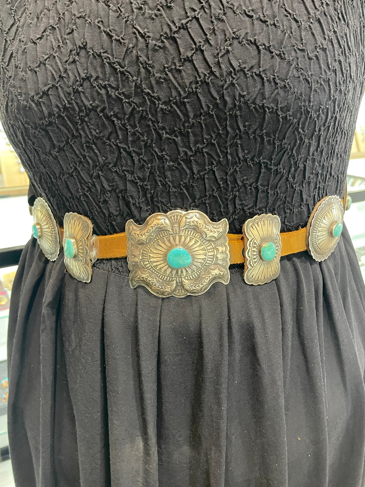 50" Concho with Turquoise Belt by Daniel Martinez, Navajo