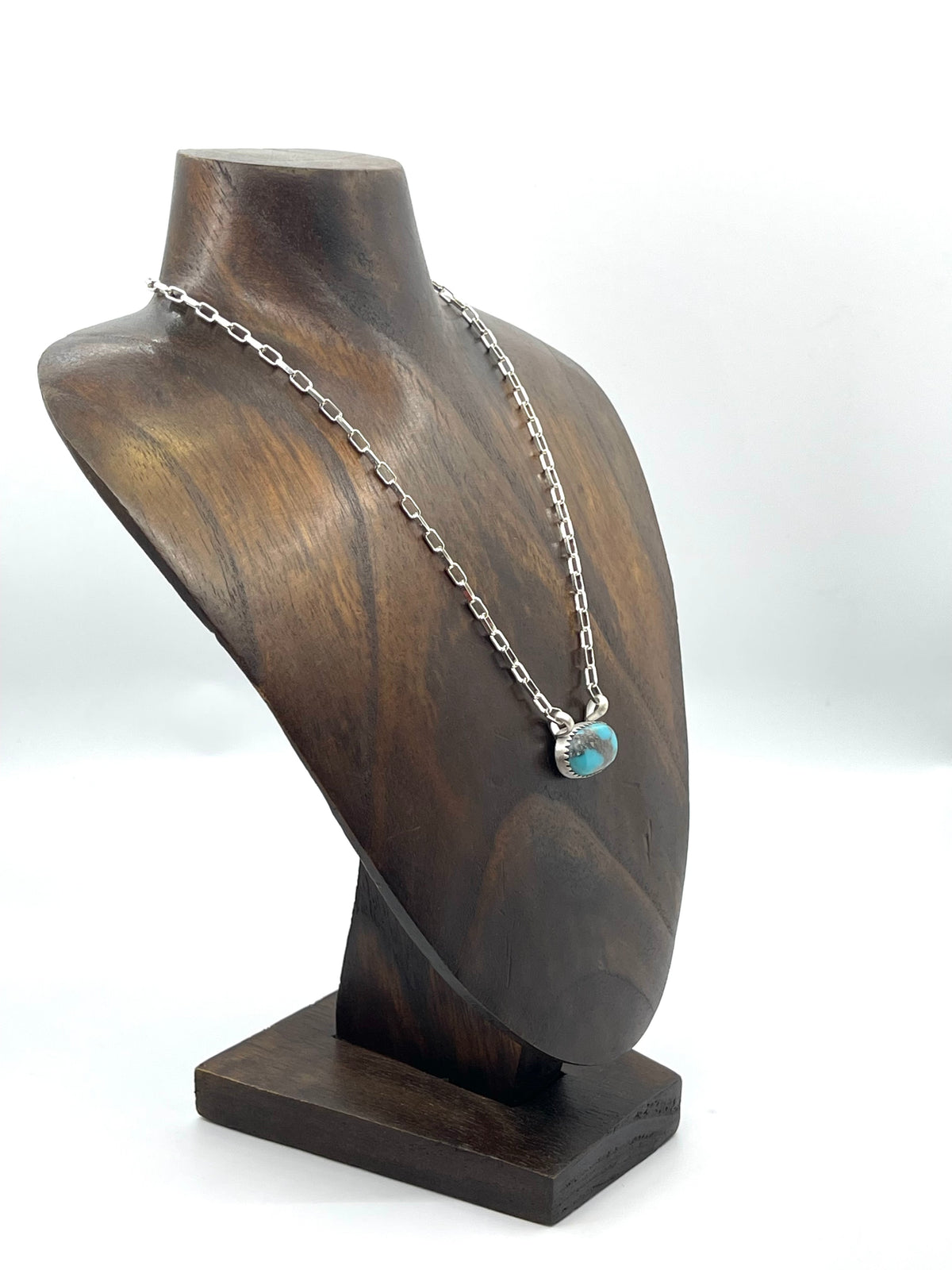 16” Single Stone Turquoise Necklace