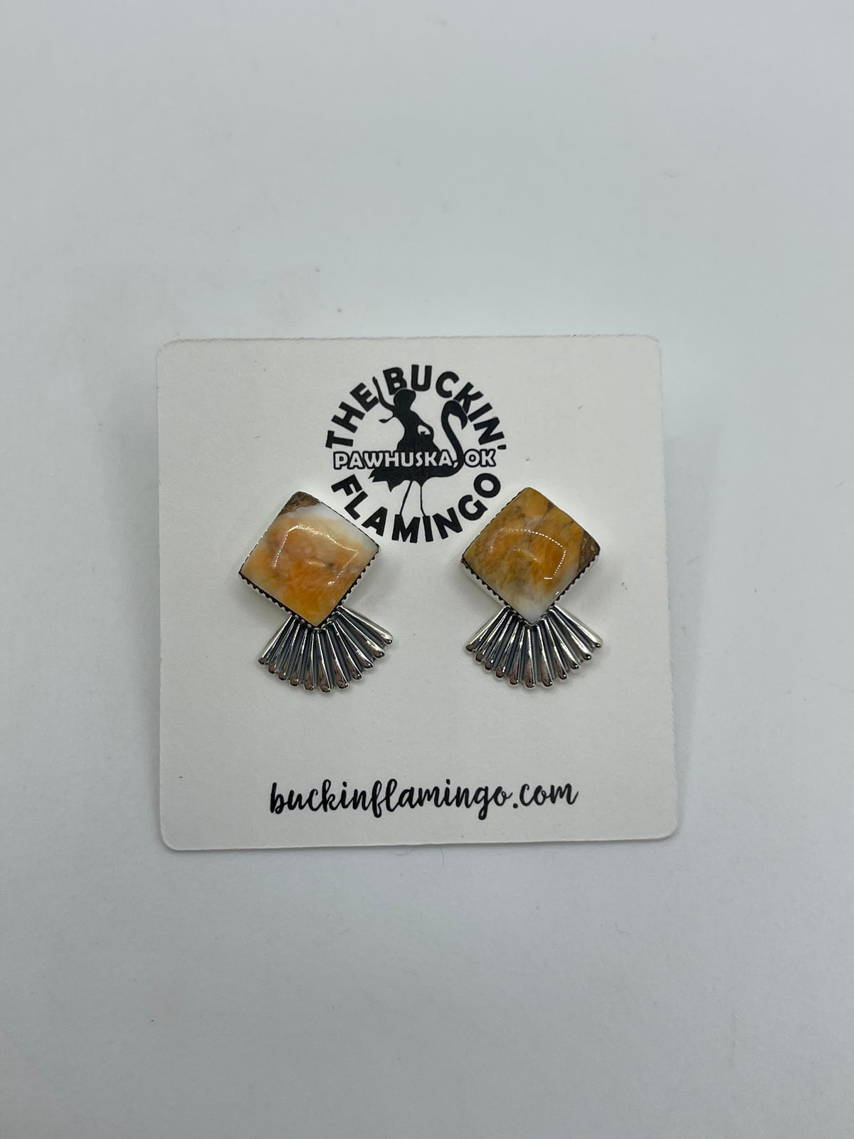 Orange Crush Earrings by Sadie Jim, Navajo