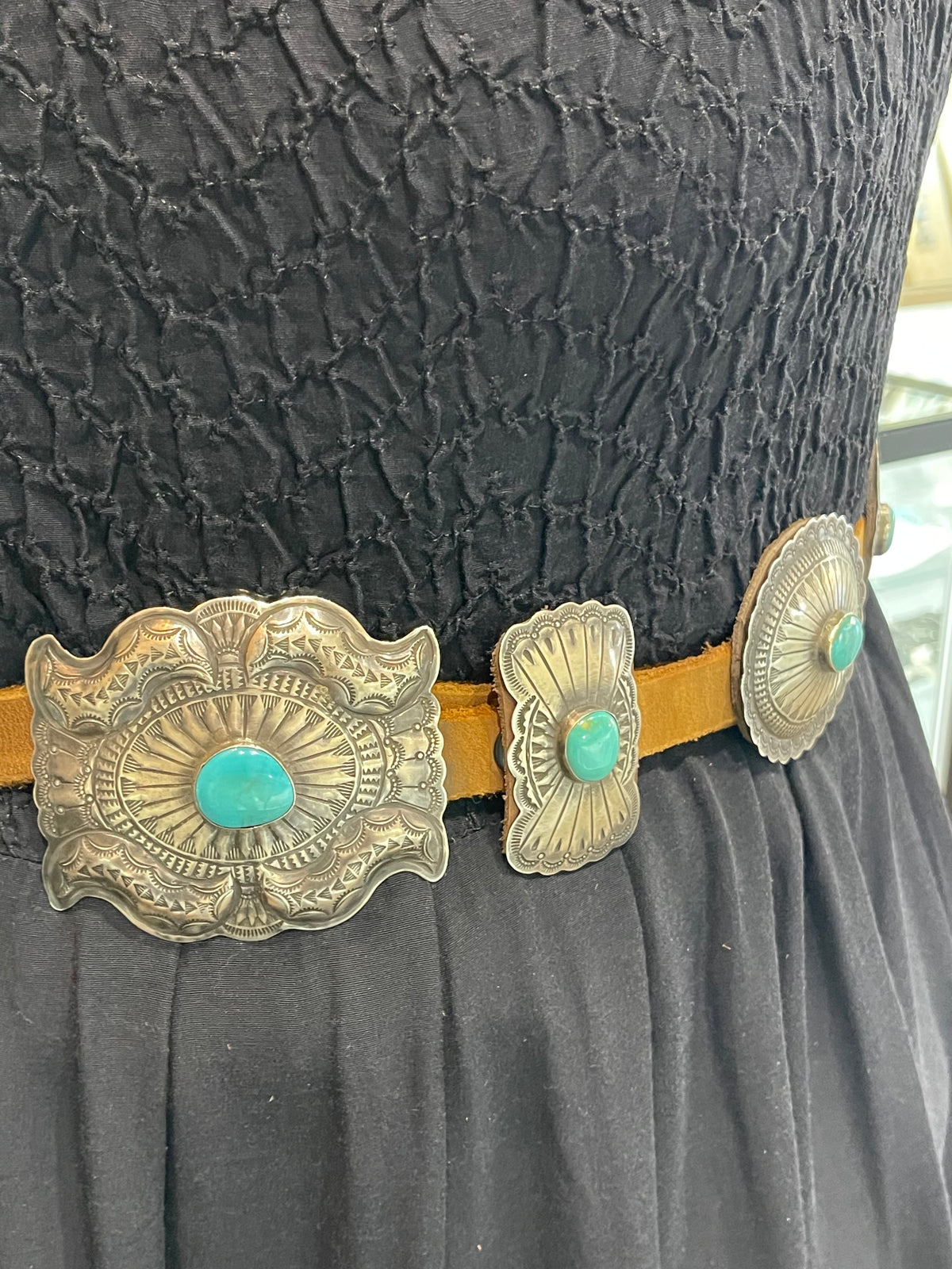 50" Concho with Turquoise Belt by Daniel Martinez, Navajo