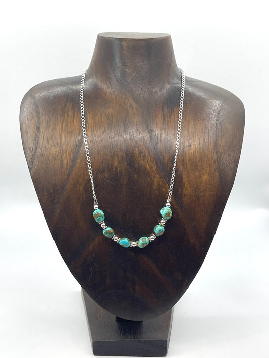 17.5" Sonoran Gold Turquoise 6 Stone Necklace