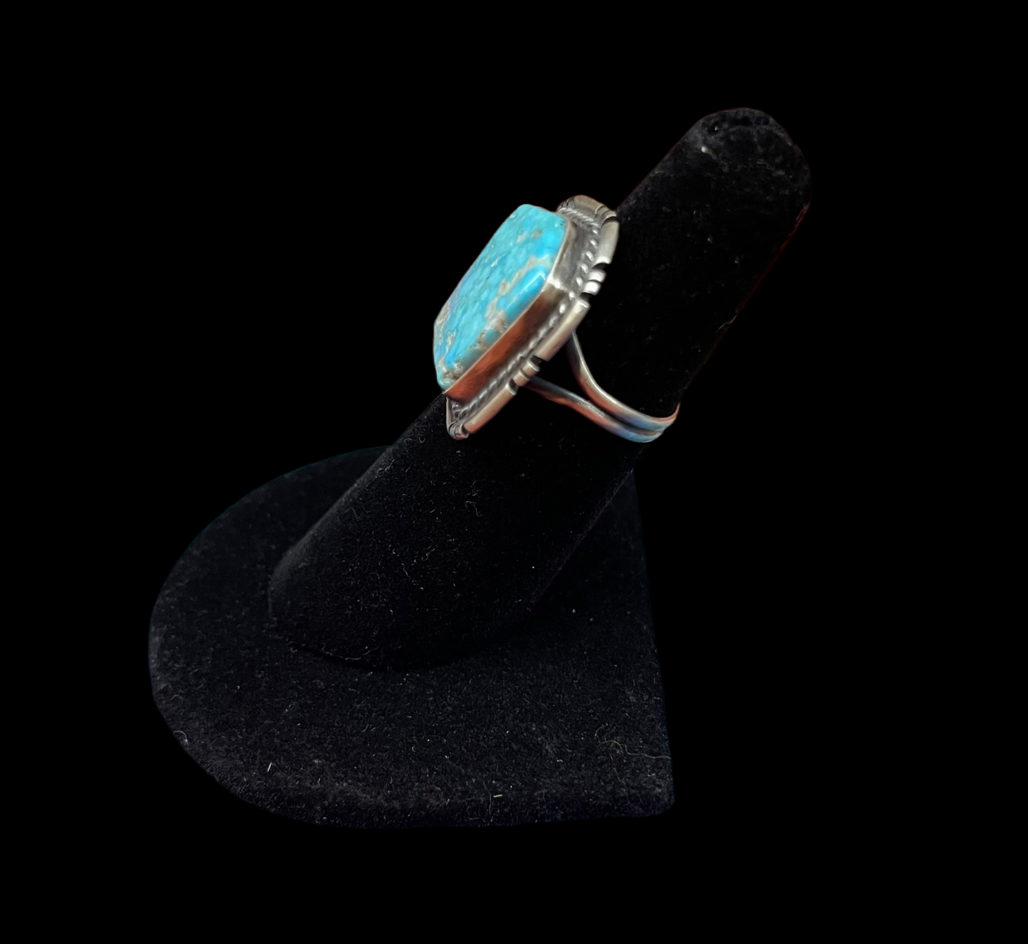 5.5 Sonoran Turquoise Ring by Dave Skeets, Navajo