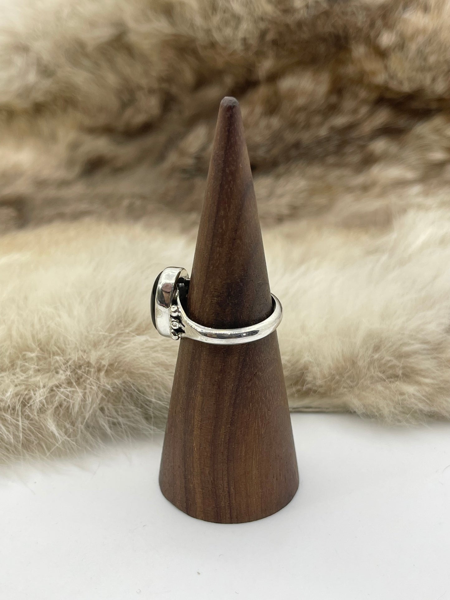 6.0 Black Onyx Ring by Jerryson Henio, Navajo