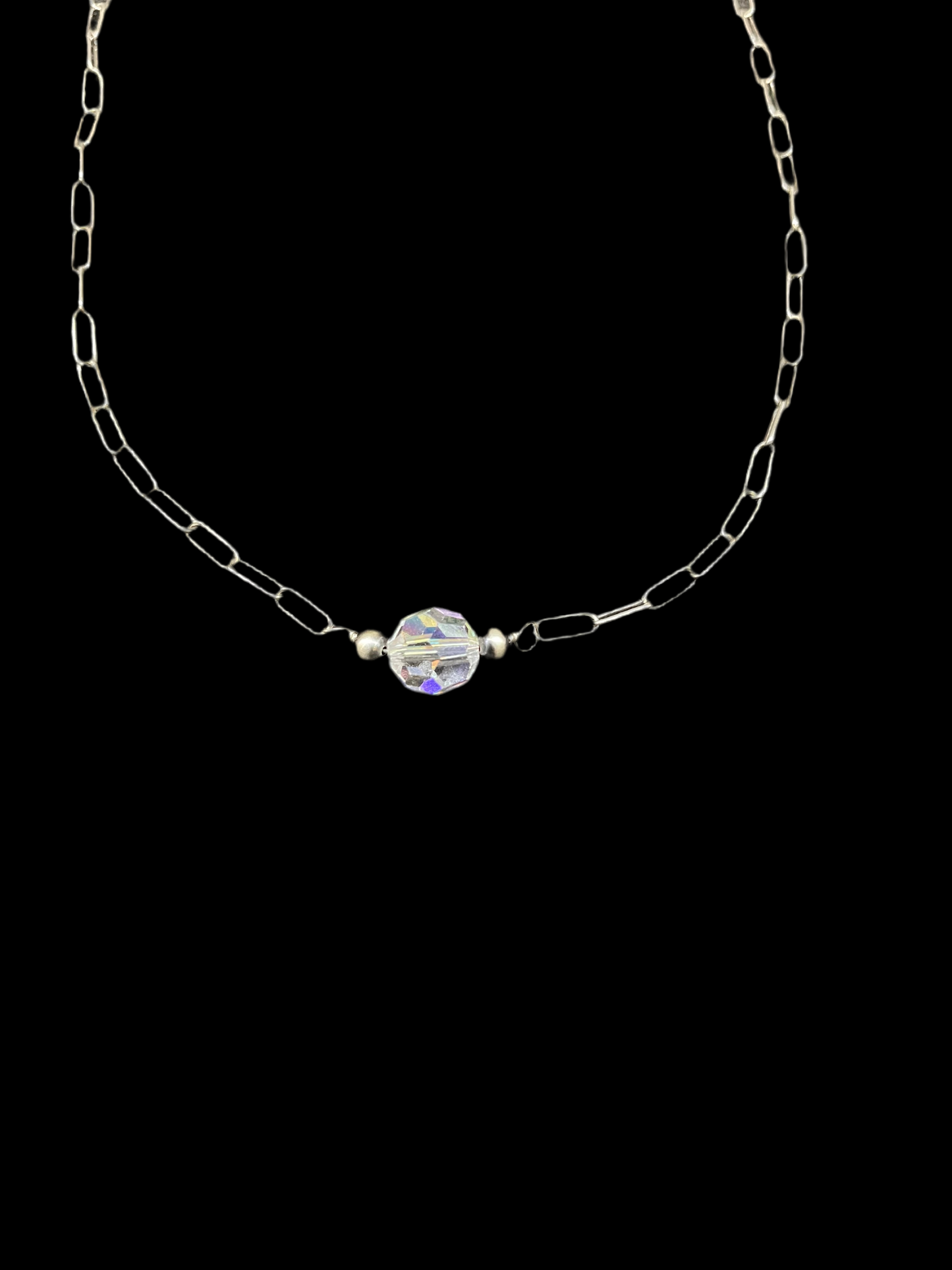 17" Swarovski Crystal on Paperclip chain
