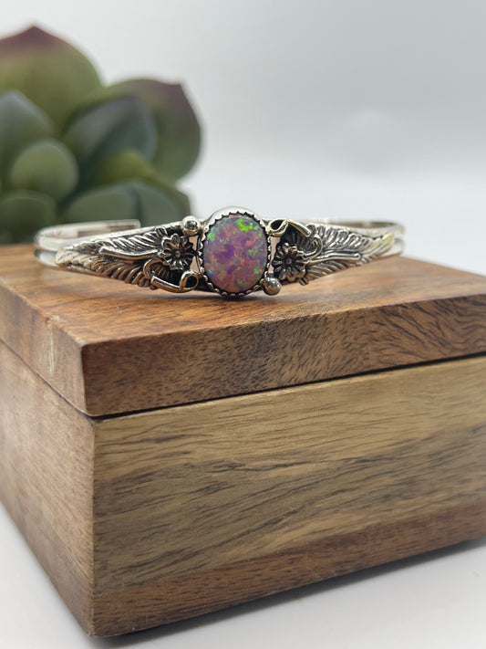Pink/Purple Opal Cuff by Alice R. Sanders, Navajo
