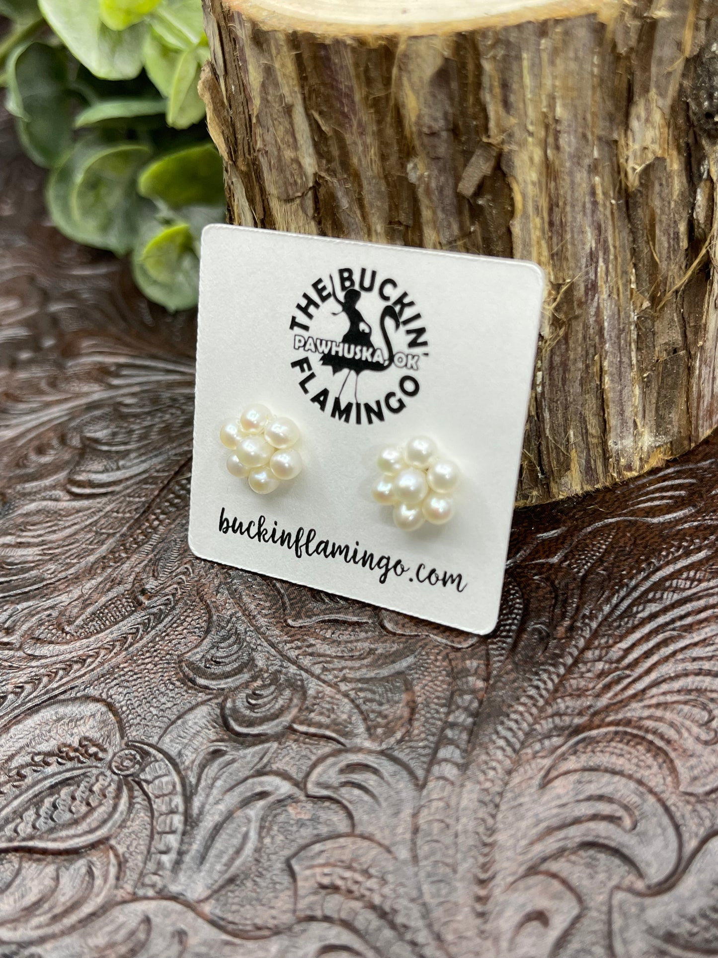 Fresh Water Pearl Flower Cluster Earrings