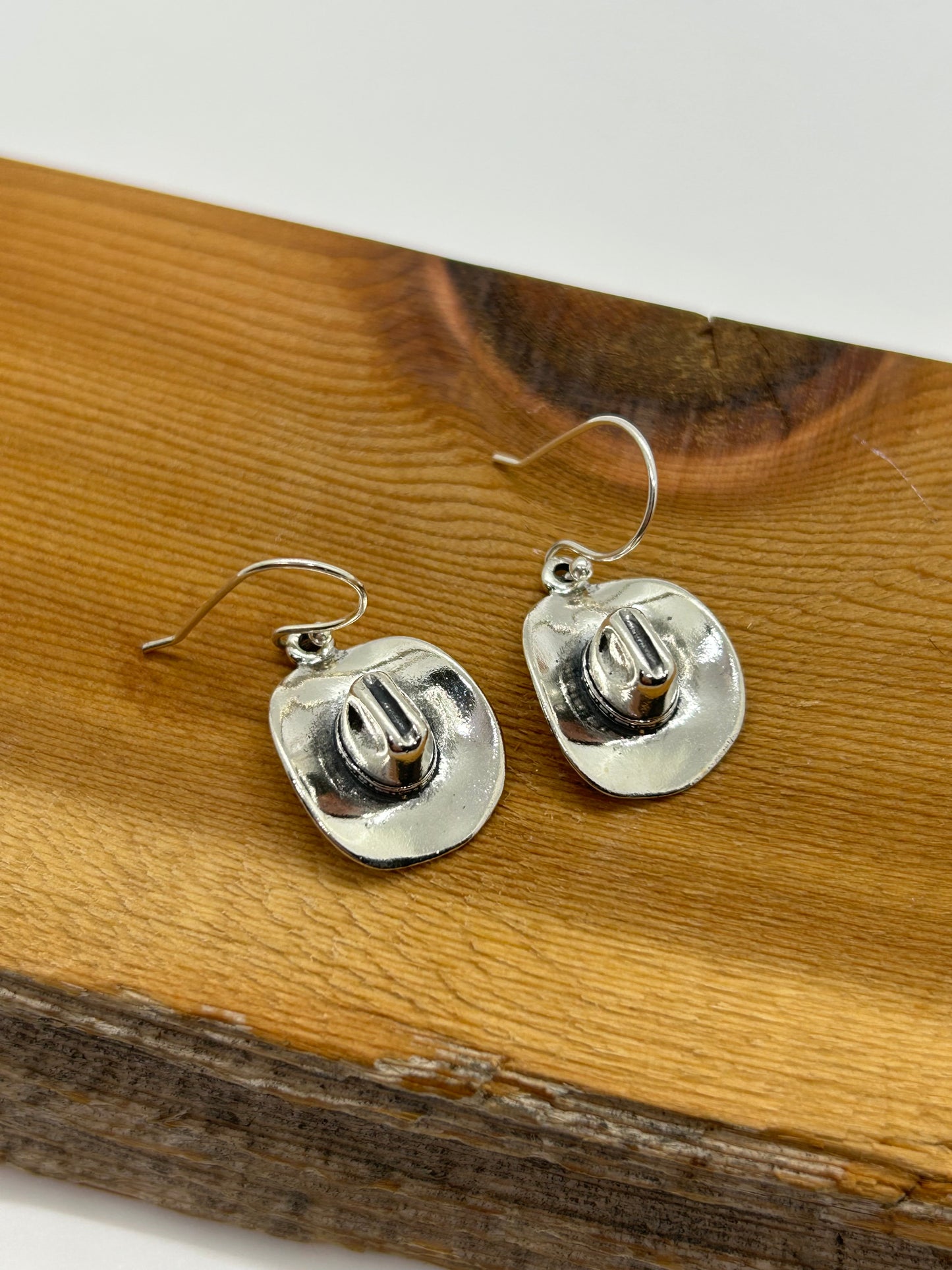 Sterling Silver Cowboy Hat Dangle Earrings