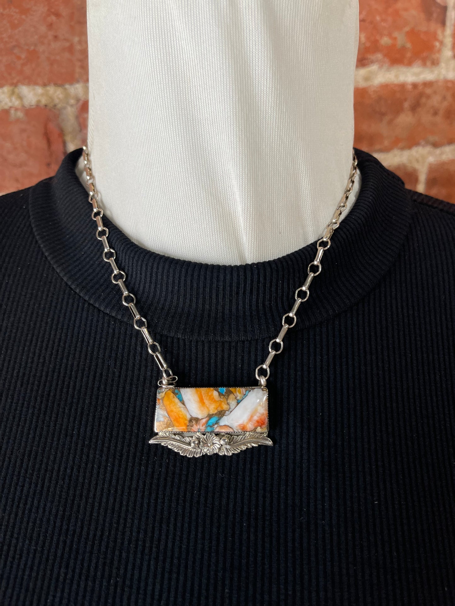 17" Spiny Turquoise Necklace by Greg Yazzie, Navajo