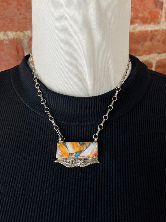 17" Spiny Turquoise Necklace by Greg Yazzie, Navajo