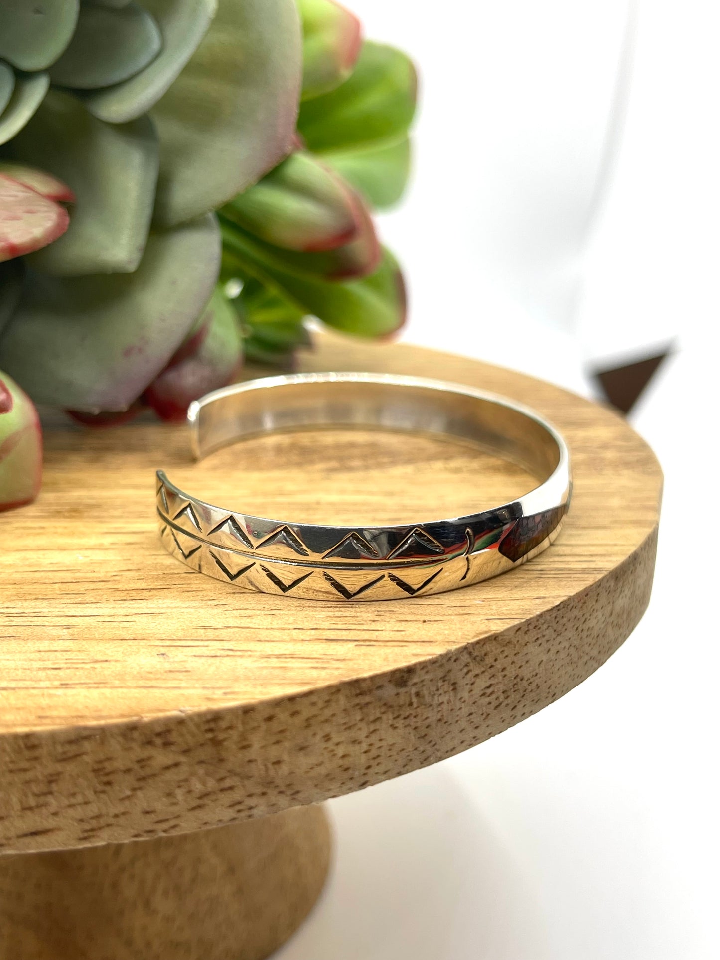 Chip Inlay Turquoise and Coral Bracelet by Joleen Yazzie, Navajo