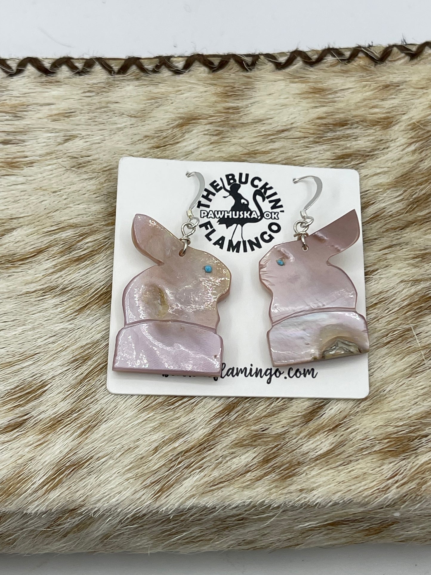 Mother of Pearl Bunny Dangle Earrings