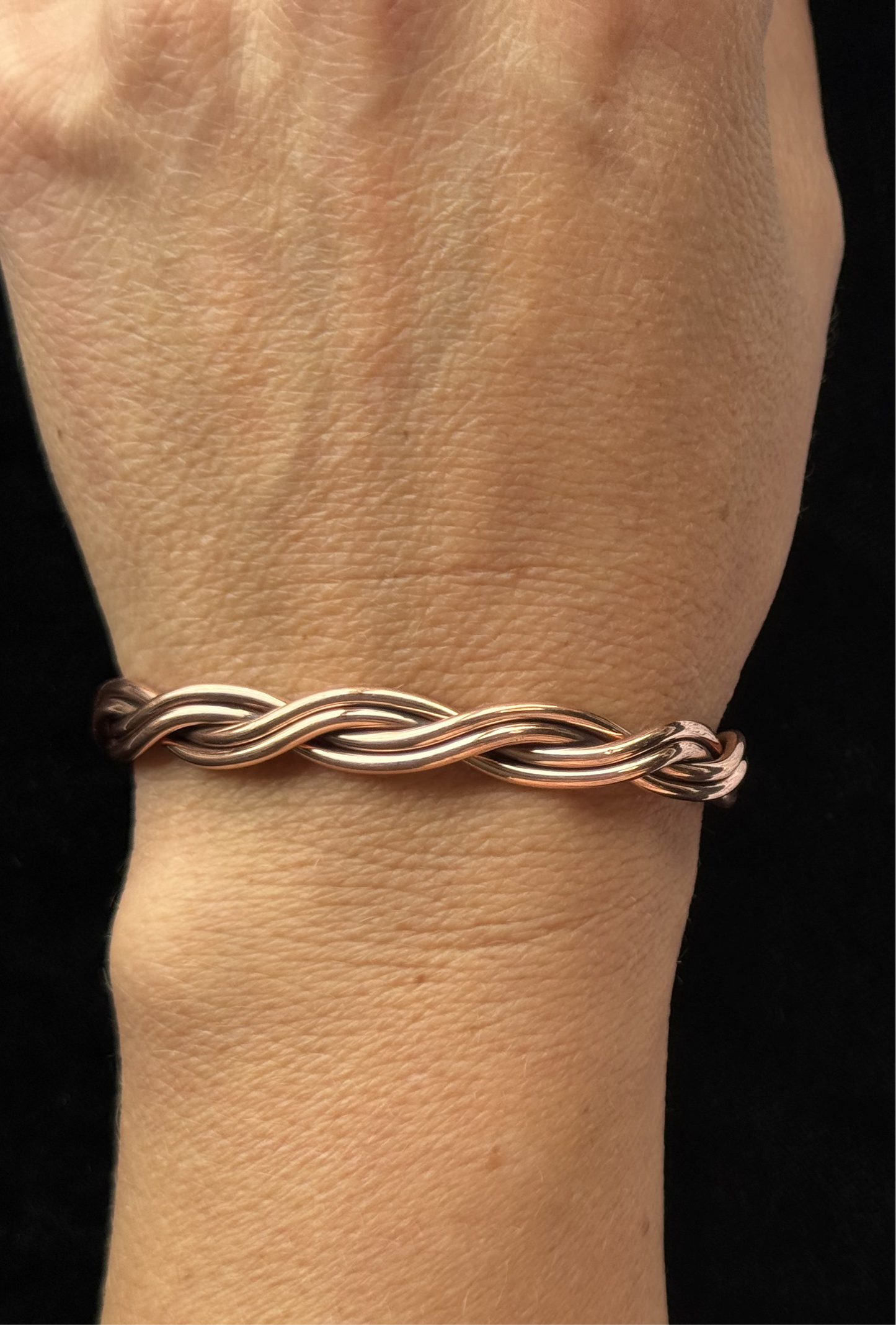 61/4" - 8 1/4" Copper Stacker Cuff Bracelet by Elaine Tahe, Navajo