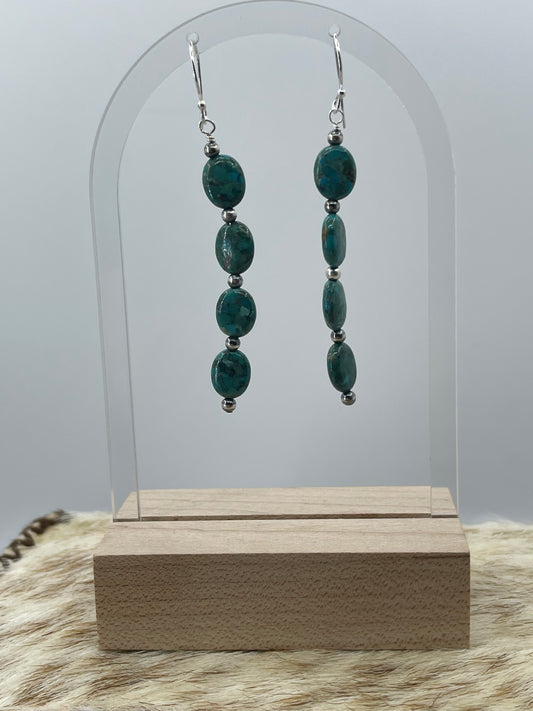 4 Stone Turquoise with 3mm Navajo Style Pearls