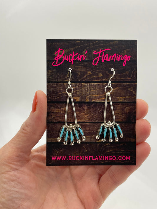 Teardrop with Zuni Needlepoint Earrings