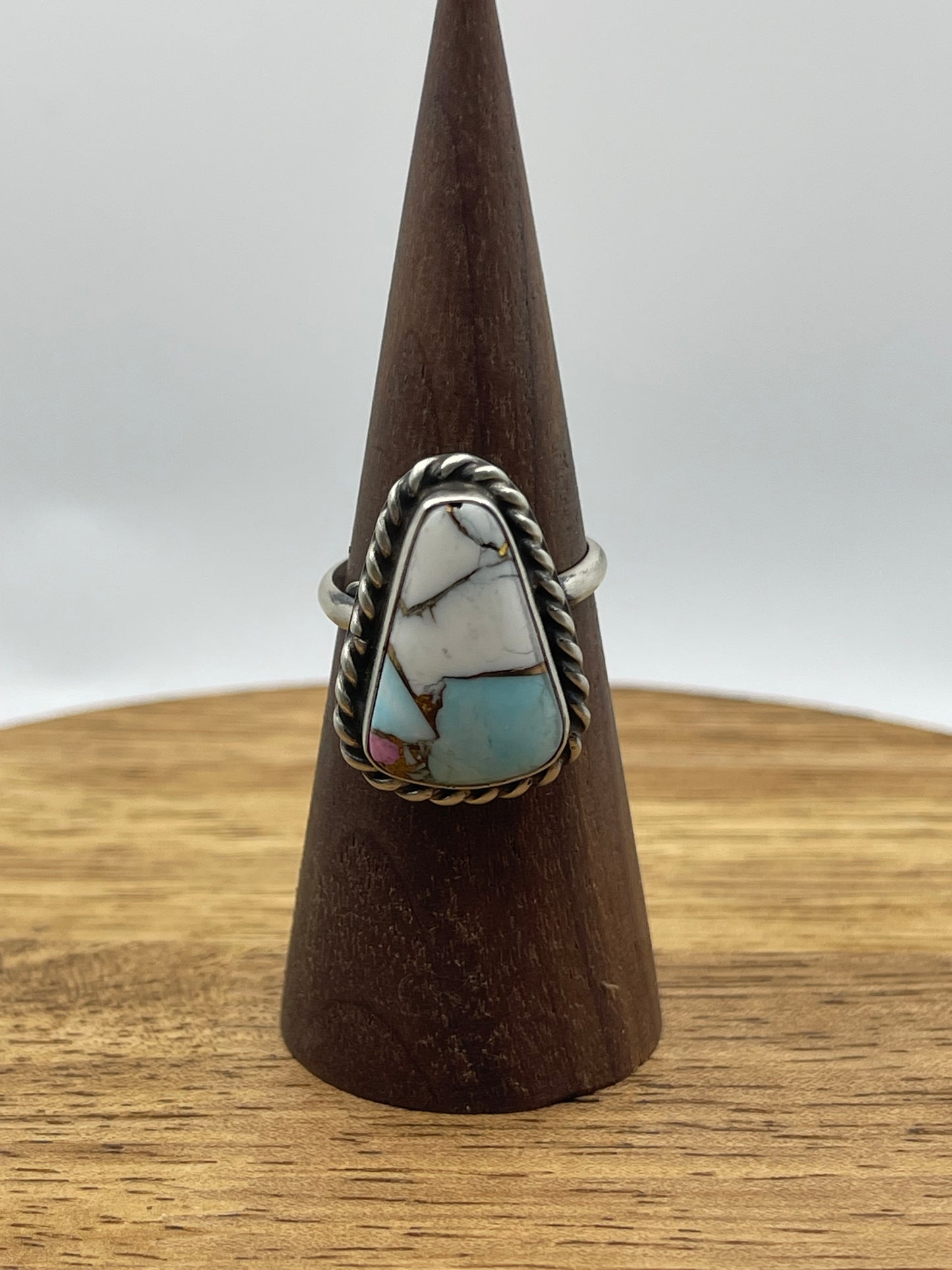 Adjustable Cotton Candy Ring by Augustine Largo (Hardly any pink, if any)