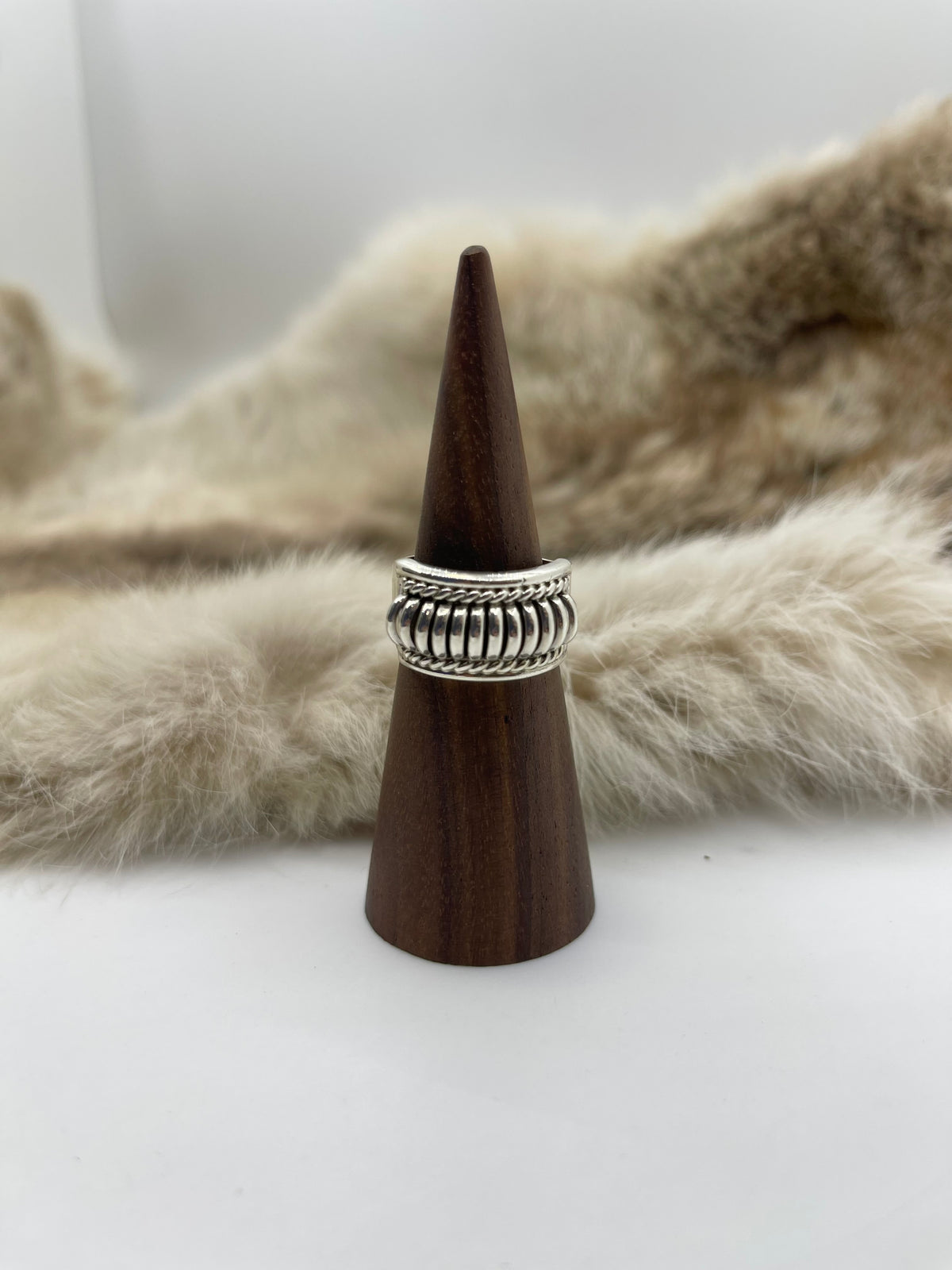 6.0 Water Bead Ring by Thomas Charley, Navajo