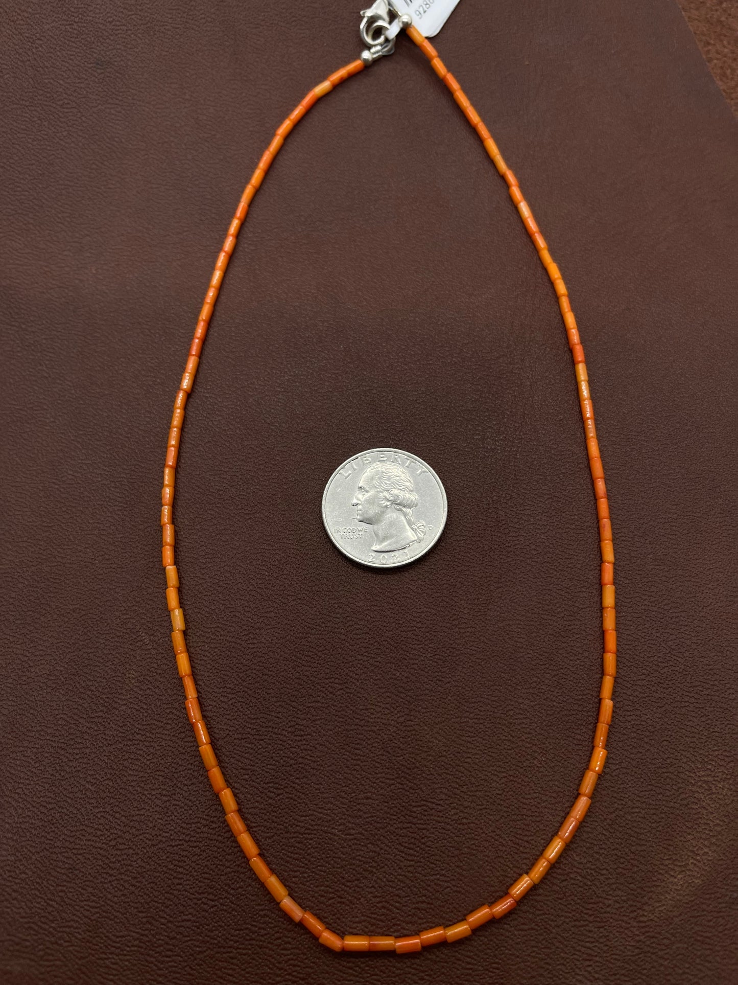 17" Orange Coral Beaded Necklace