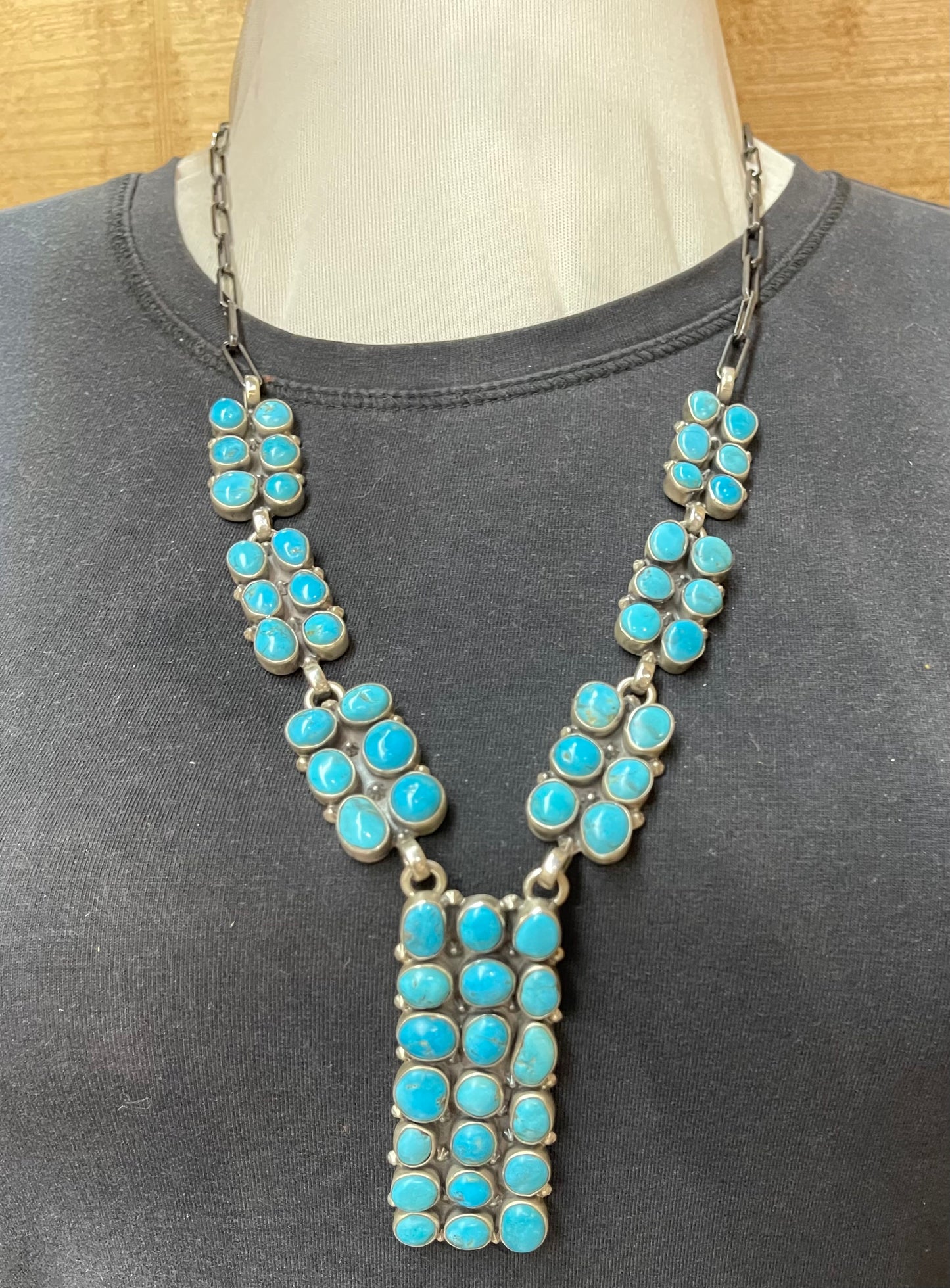 Sleeping Beauty Turquoise Lariat Style Necklace by Zia