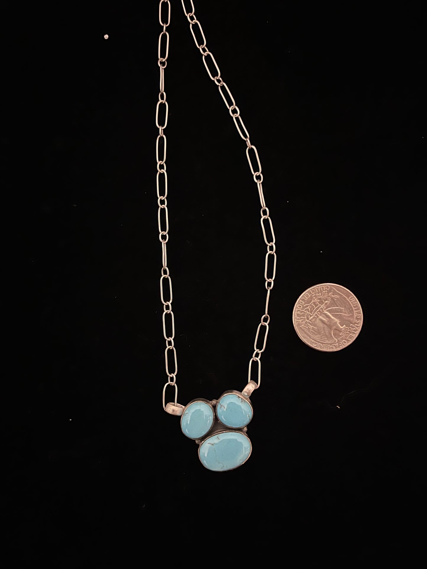 18" 3 Stone Sleeping Beauty Turquoise Necklace by Zia