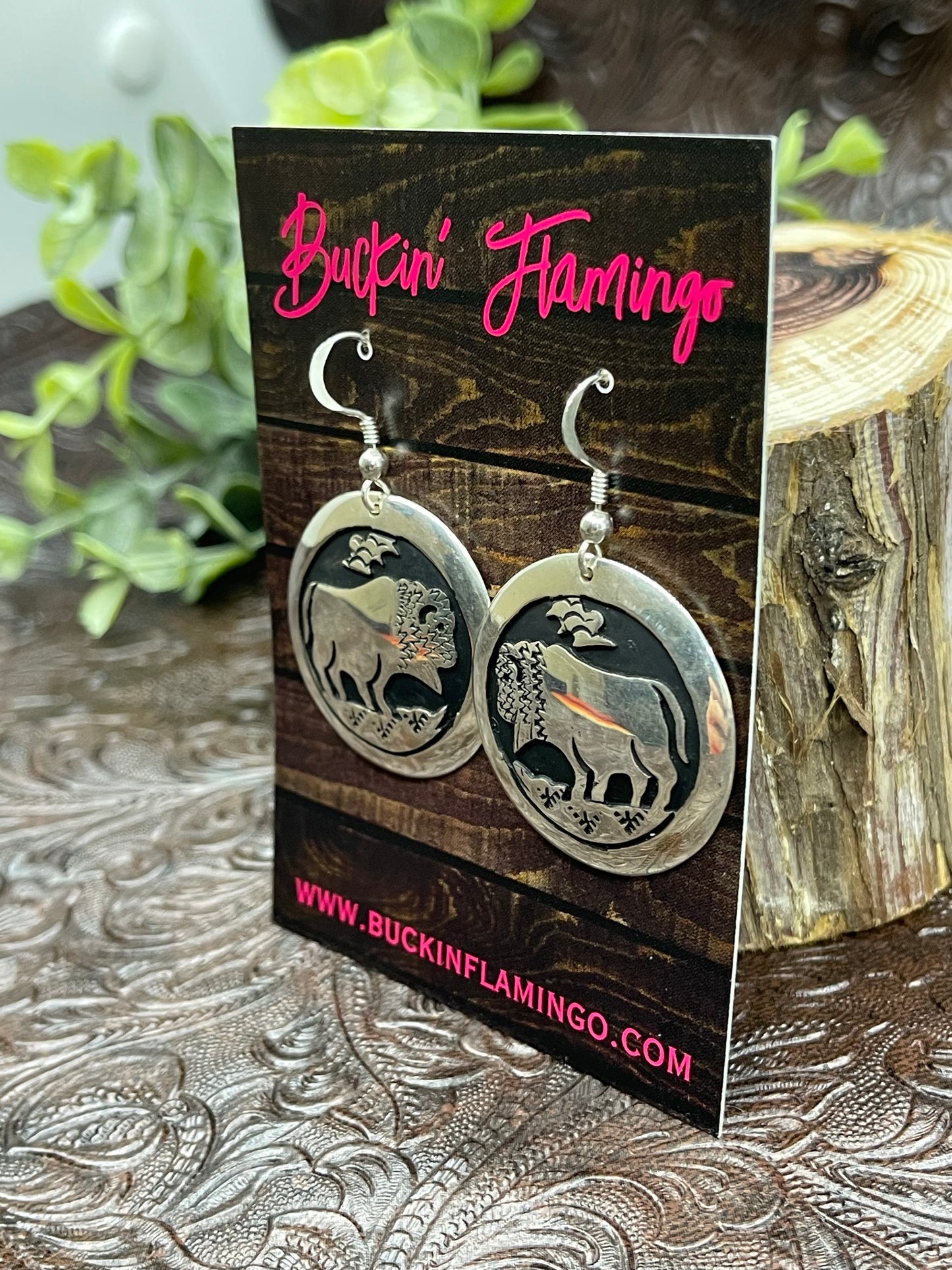Silver Buffalo Earrings
