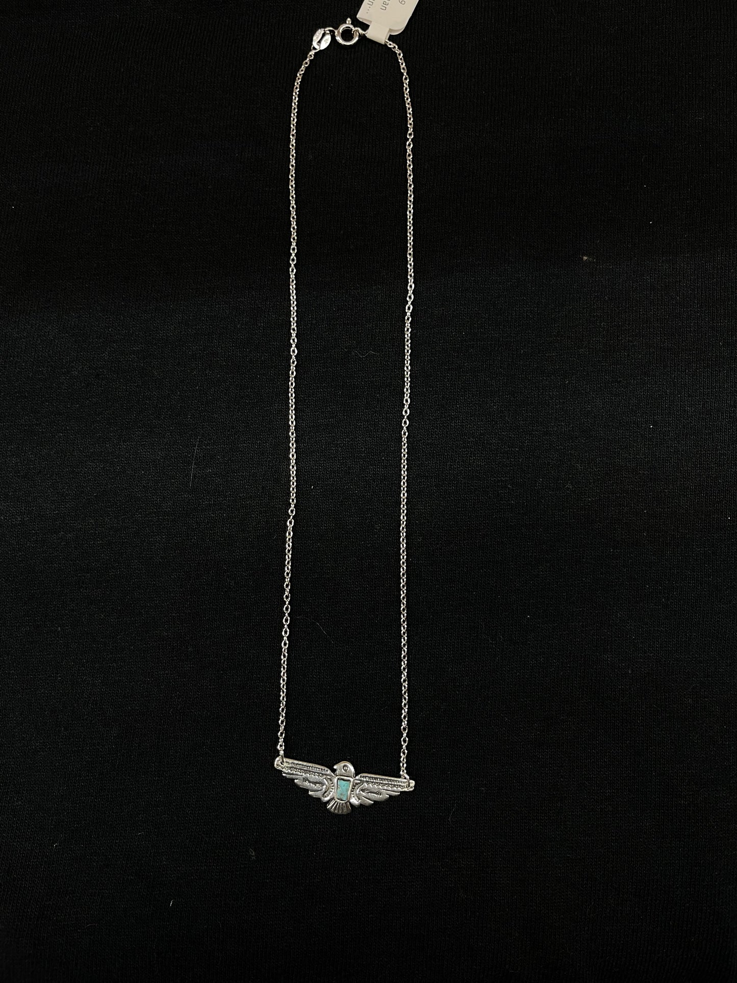 15" Kingman Turquoise Thunderbird Necklace