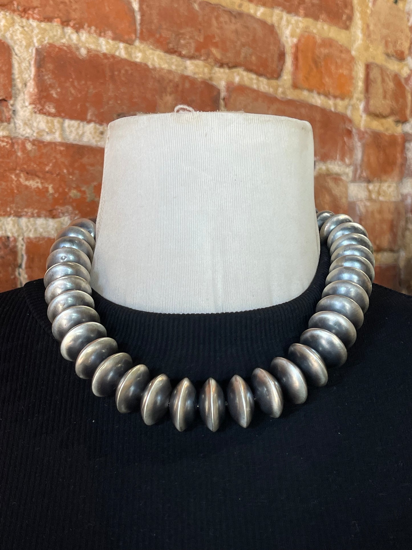 Handmade Navajo Pearl Rondelle Necklace by Bryannen Halwood, Navajo