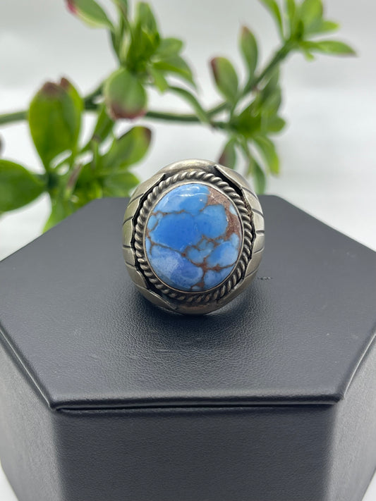 13.0 Golden Hills Turquoise Ring, Round Stone