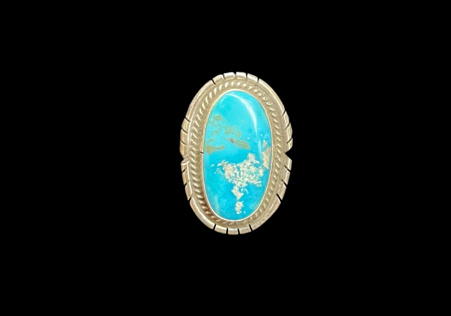 5.5 Kingman Turquoise Ring by Peggy Skeets, Navajo