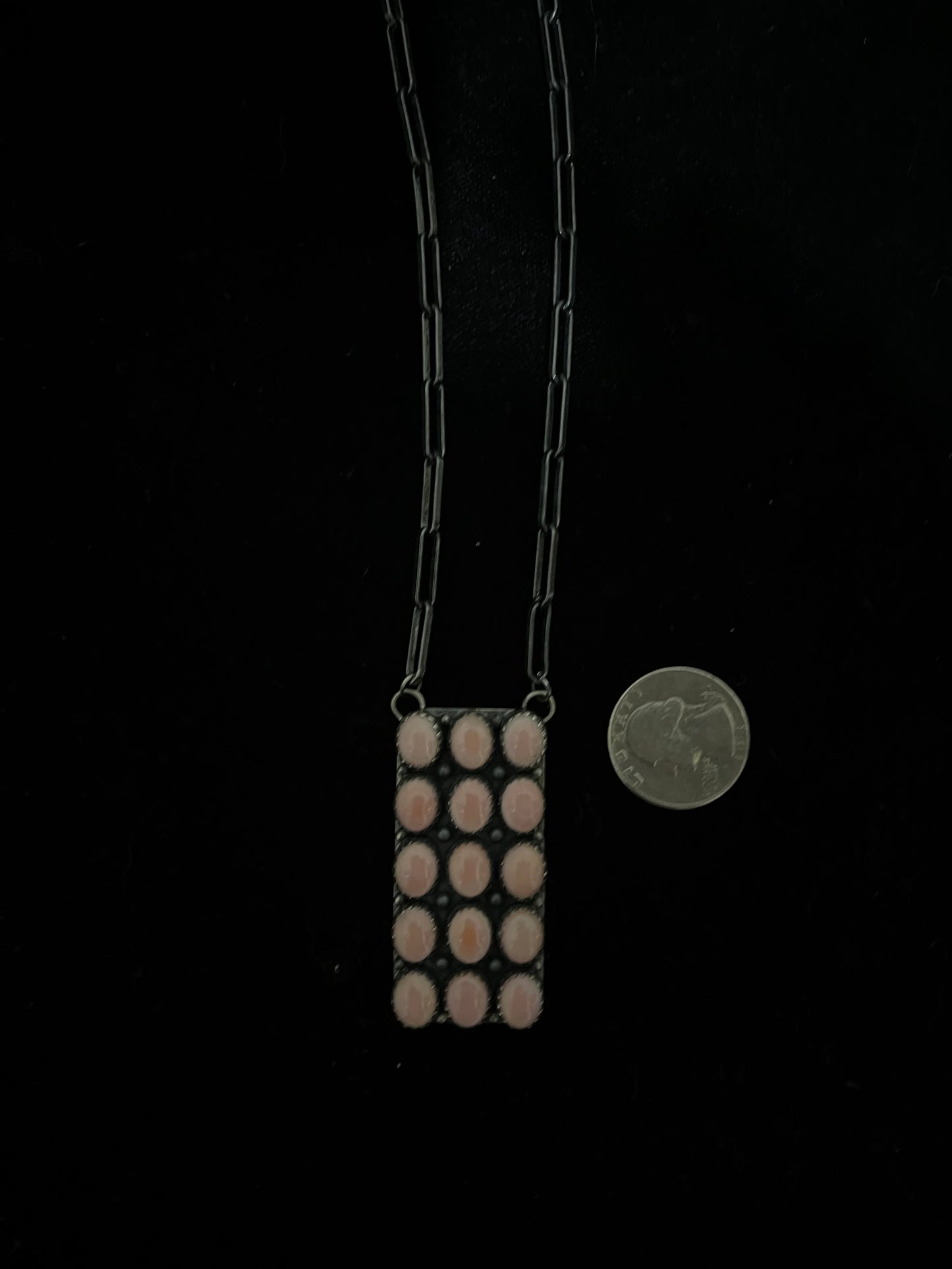 16" 15 Stone Pink Conch Shell Necklace