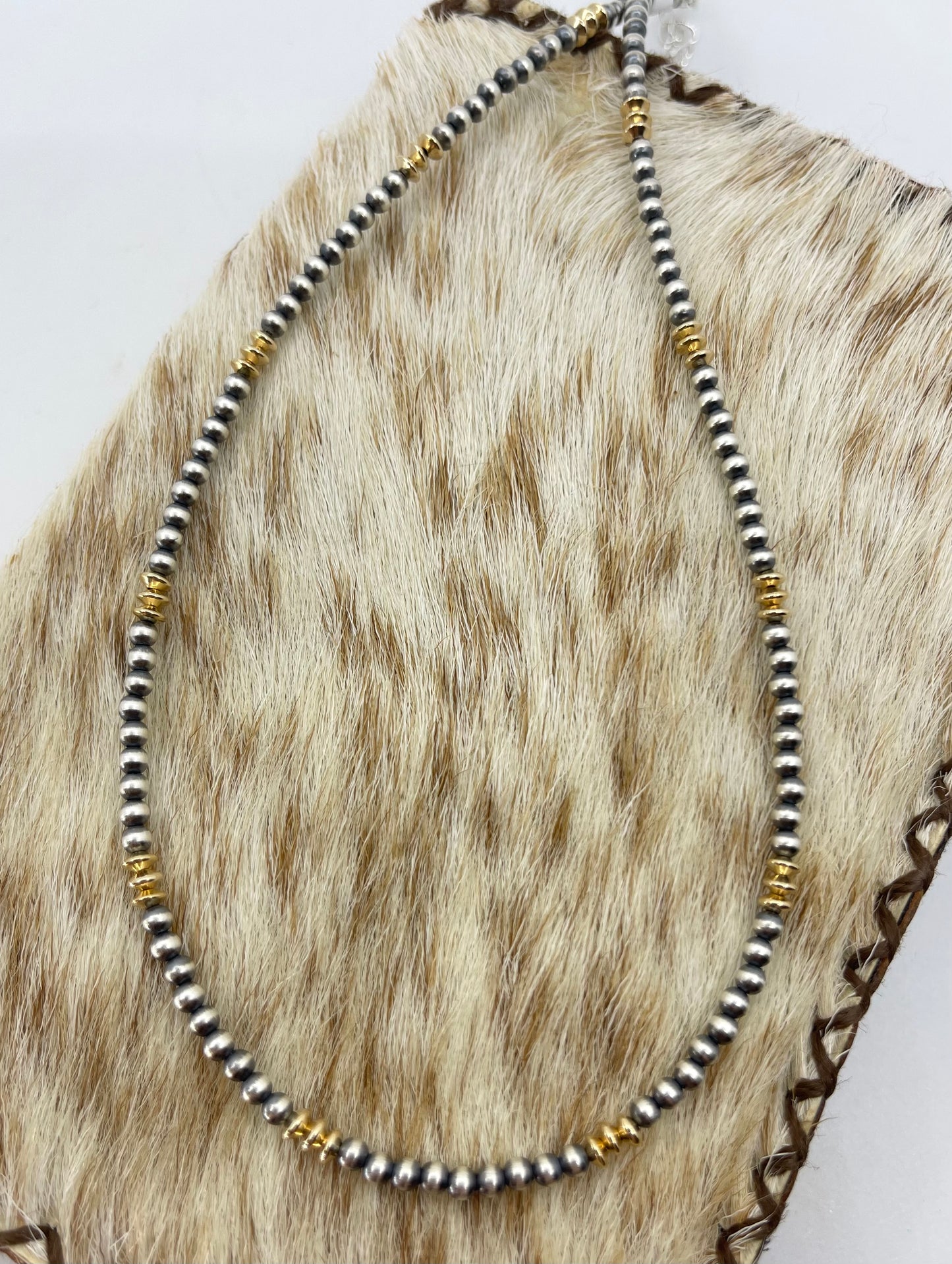 16"+2" 3mm Silver and 14k Gold Filled Necklace