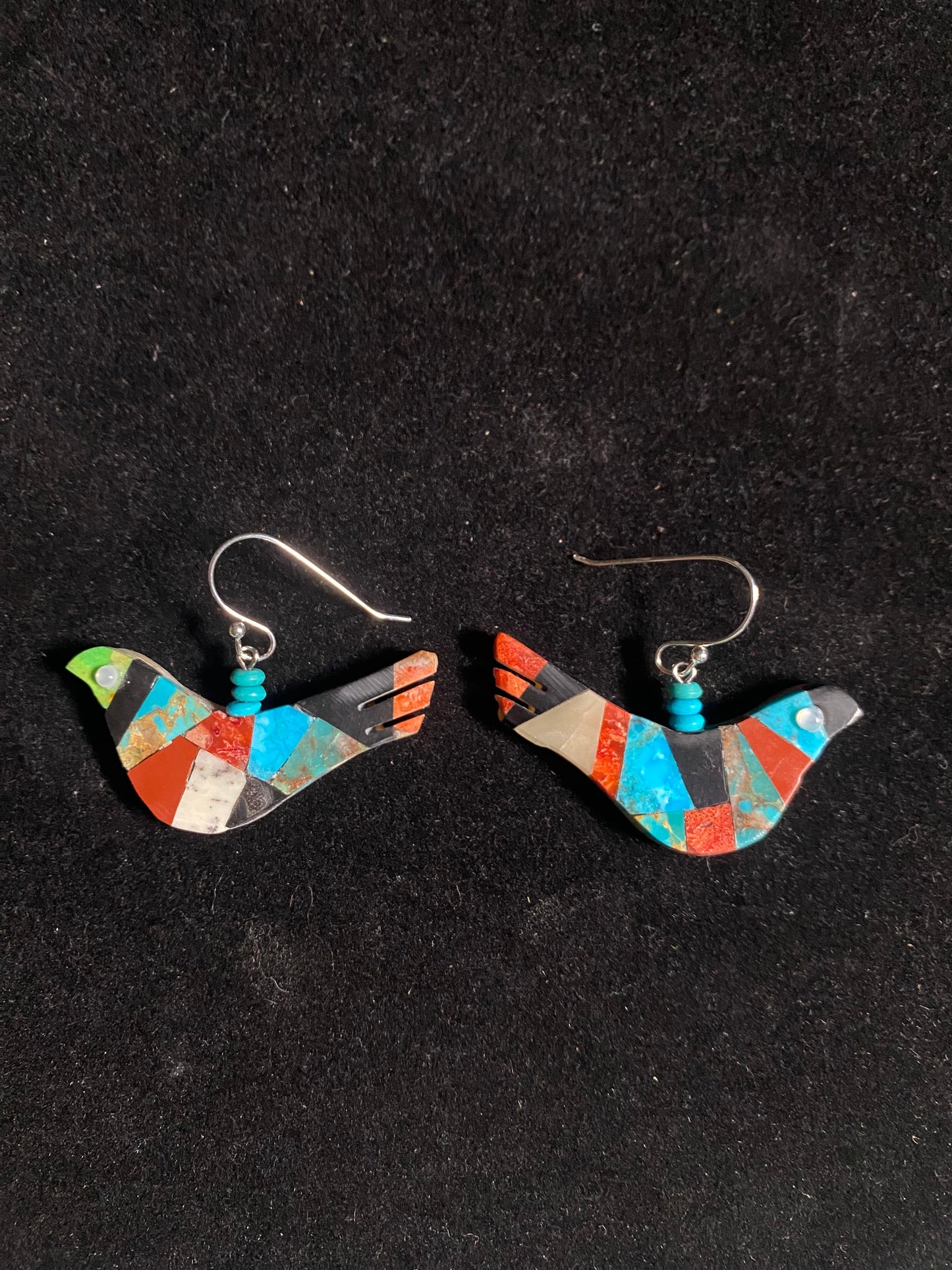 Lapidary Bird Dangle Earrings by Jolene Bird