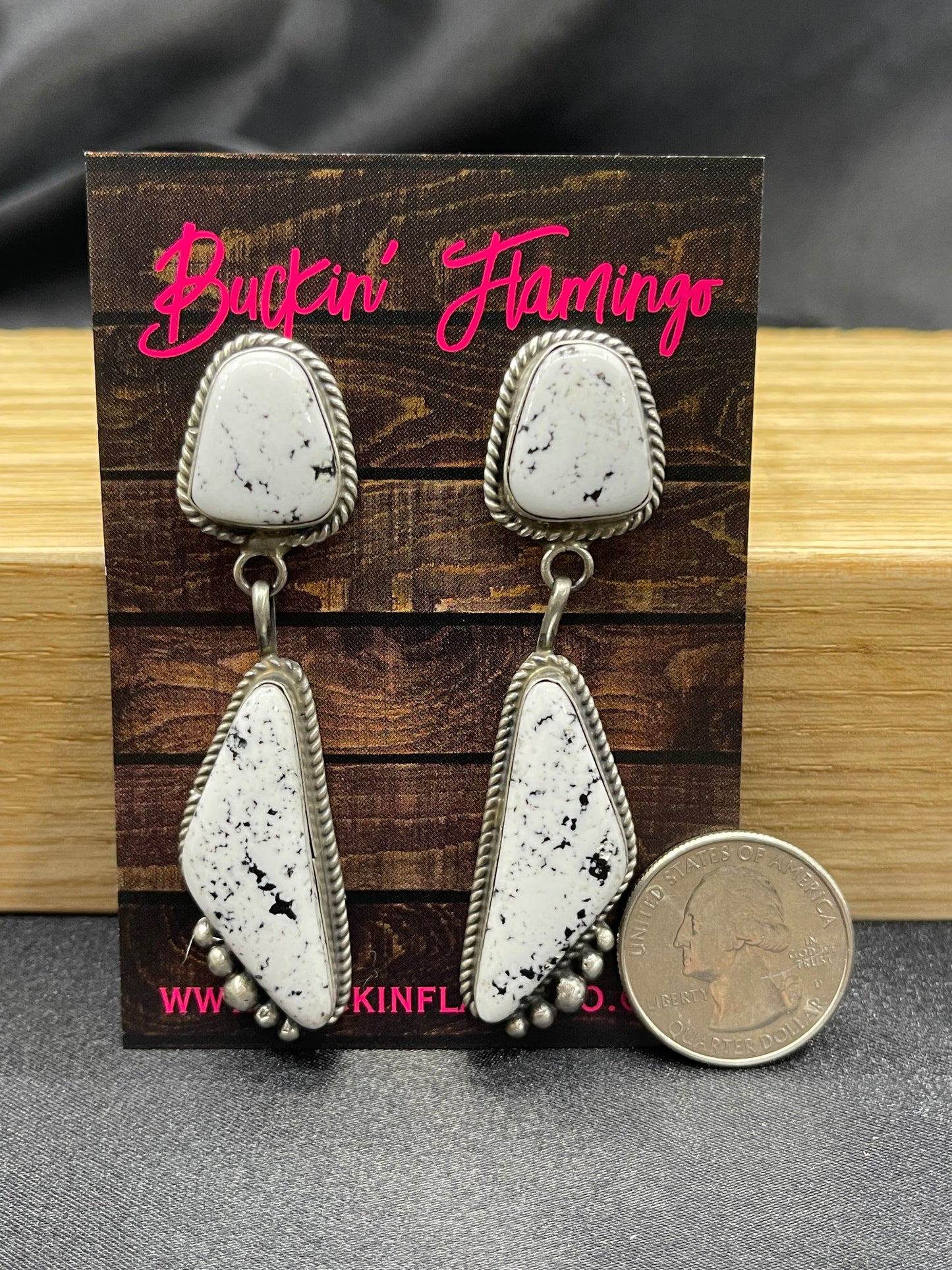 White Buffalo Double Dangle Earrings