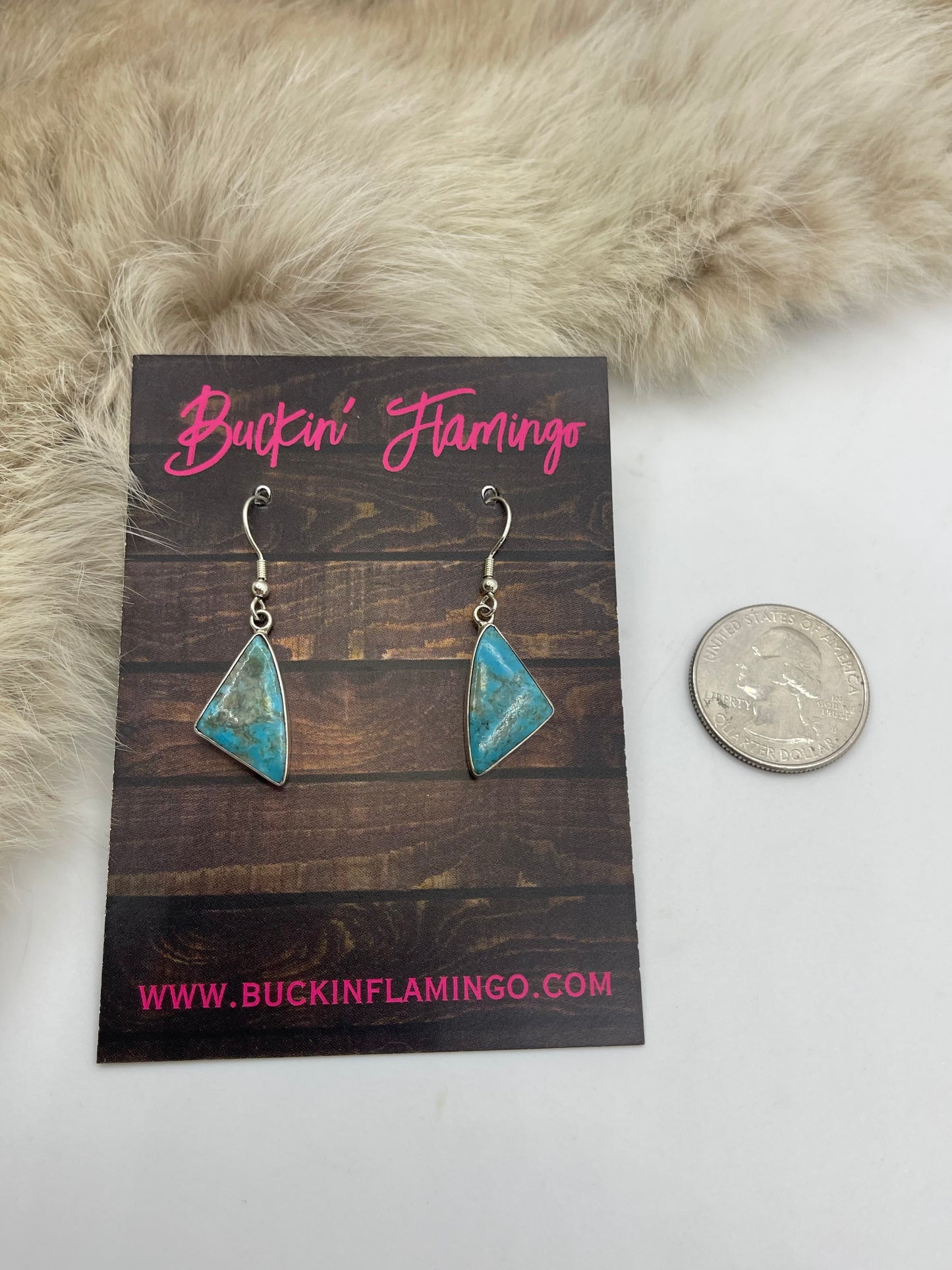 Triangular Kingman Turquoise Dangle Earrings