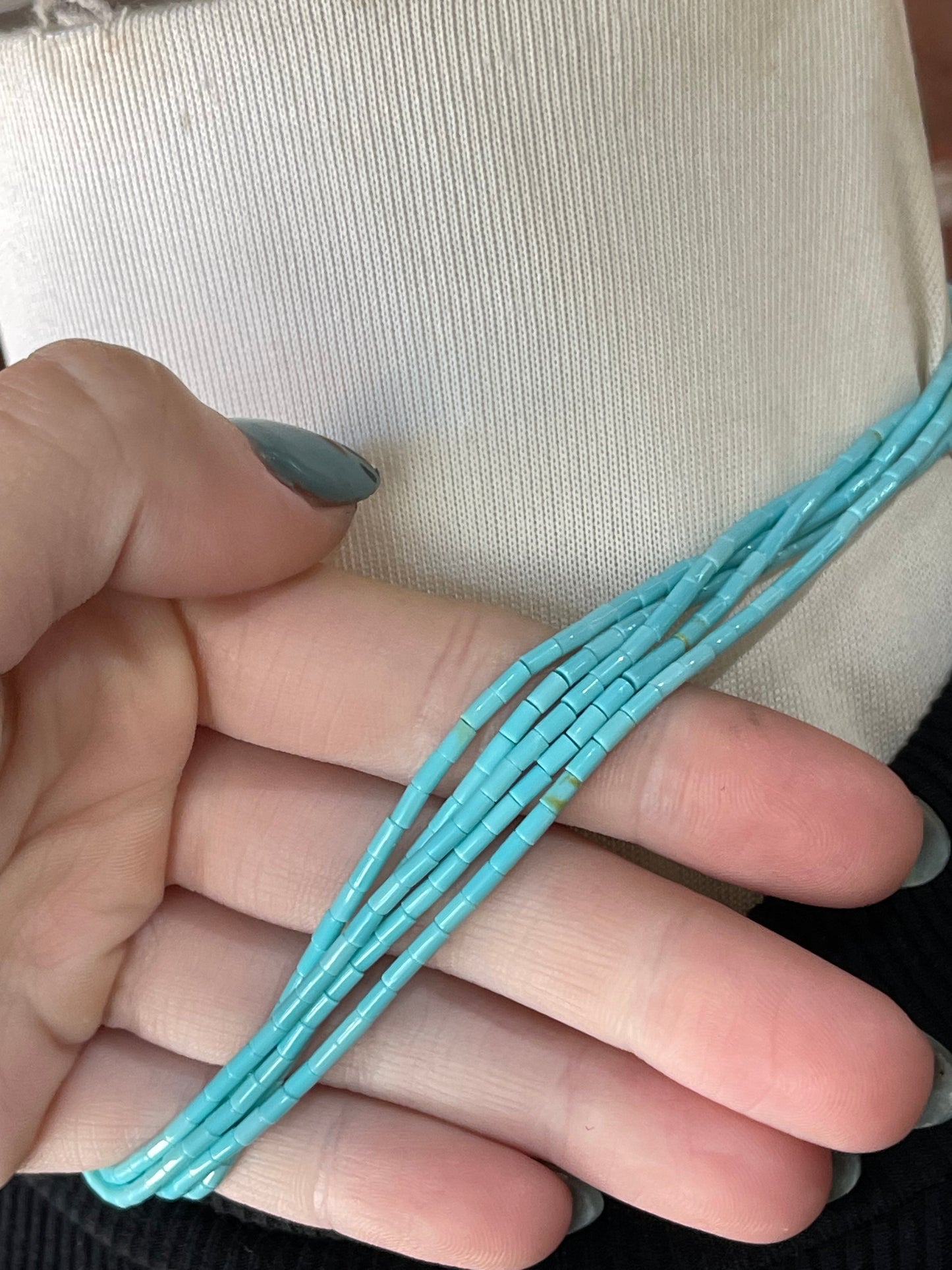 16" 5 Strand Turquoise Beaded Necklace