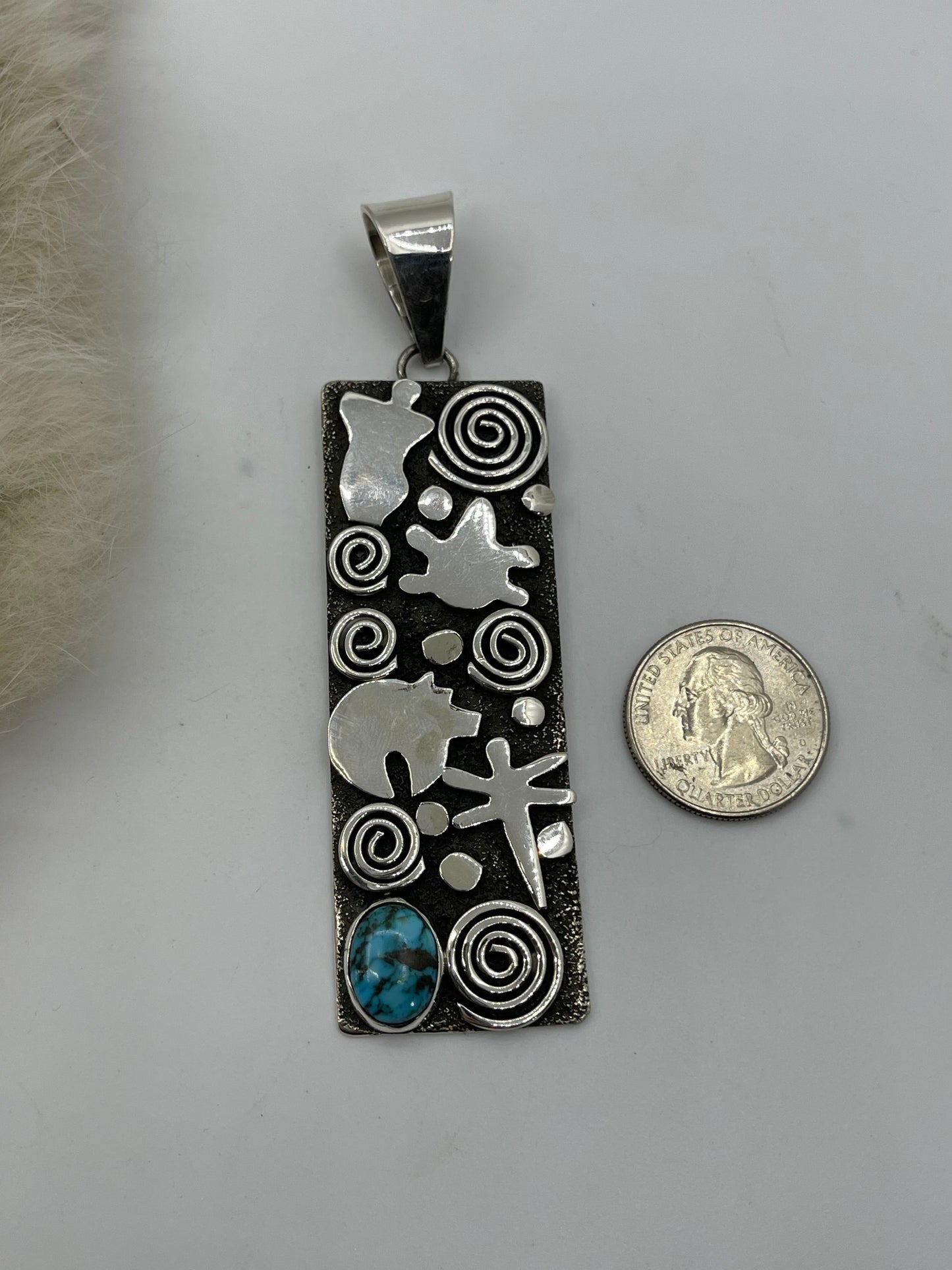 Kingman Turquoise Pendant with 10mm Bale by Alex Sanchez, Navajo